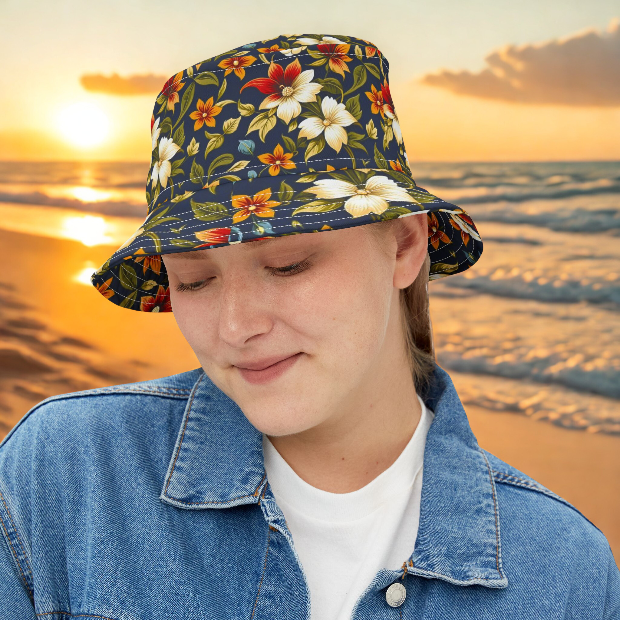 Floral Bucket Hat Perfect Beach Hat