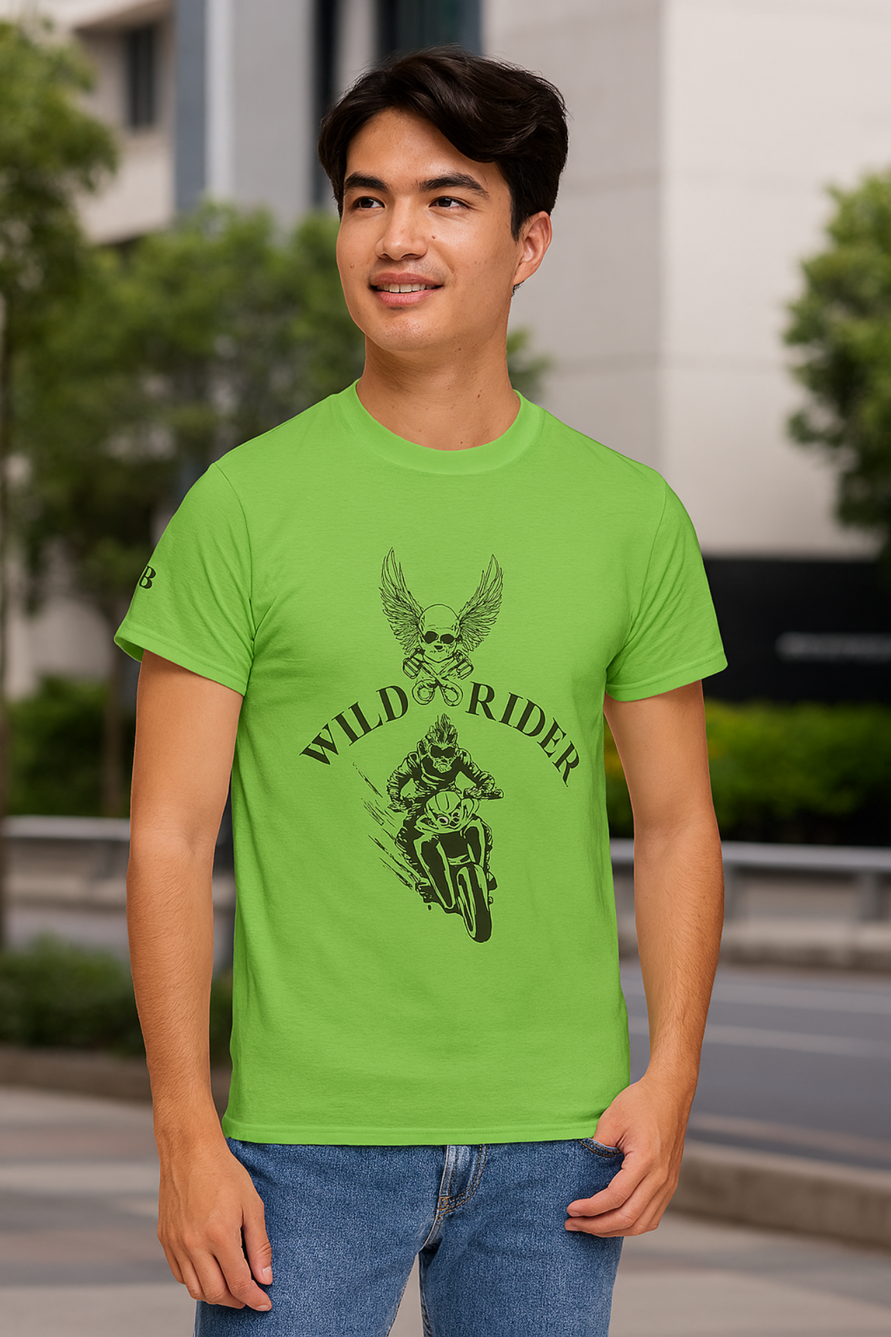 Wild Rider Biker T Shirt Winged Skull Motorcycle Graphic Unisex Heavy Cotton Tee Biker Gift Shirt Grunge Moto Style product thumbnail image Wild Rider Biker T Shirt Winged Skull Motorcycle Graphic Unisex Heavy Cotton Tee Biker Gift Shirt Grunge Moto Style product thumbnail image