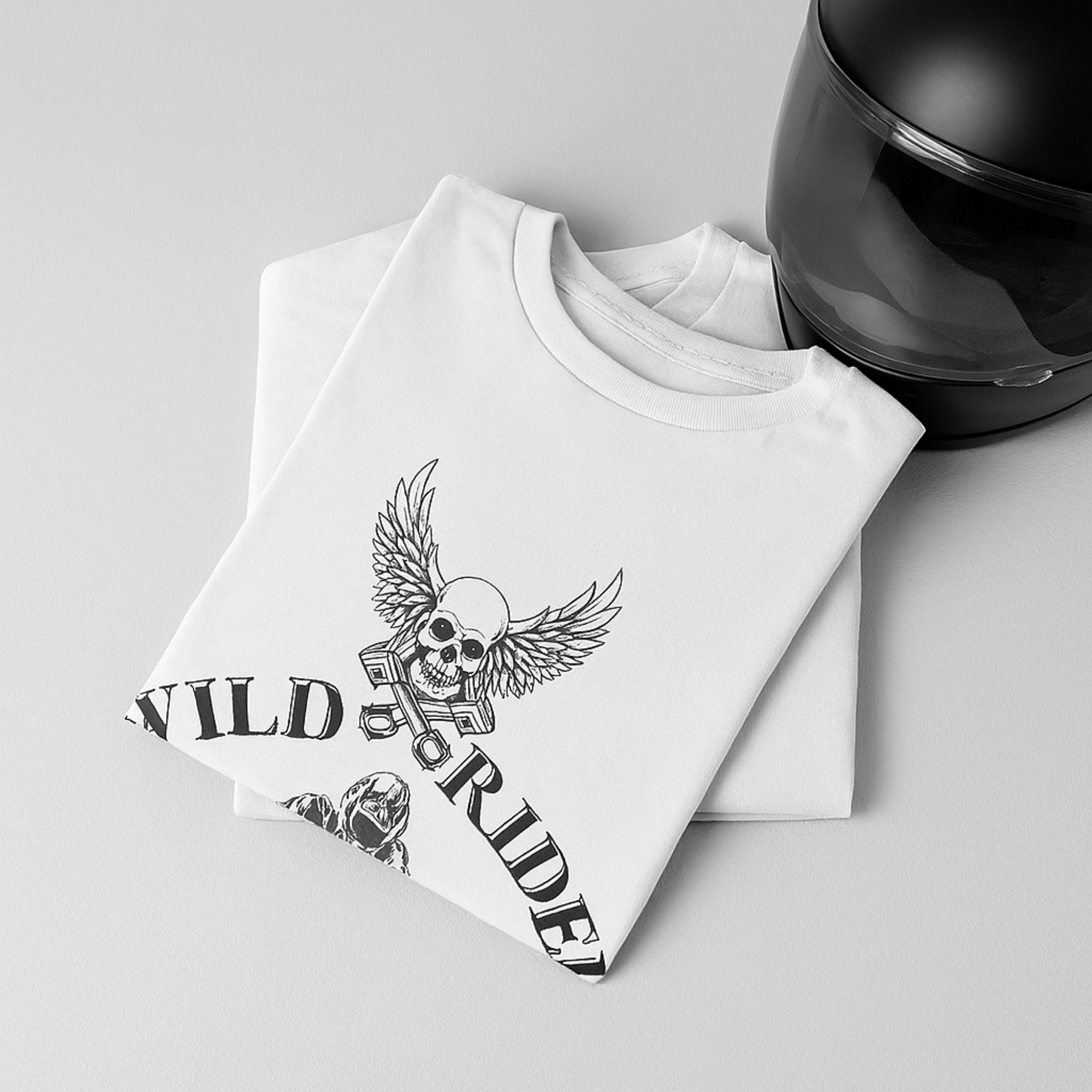 Wild Rider Biker T Shirt Winged Skull Motorcycle Graphic Unisex Heavy Cotton Tee Biker Gift Shirt Grunge Moto Style product thumbnail image Wild Rider Biker T Shirt Winged Skull Motorcycle Graphic Unisex Heavy Cotton Tee Biker Gift Shirt Grunge Moto Style product thumbnail image