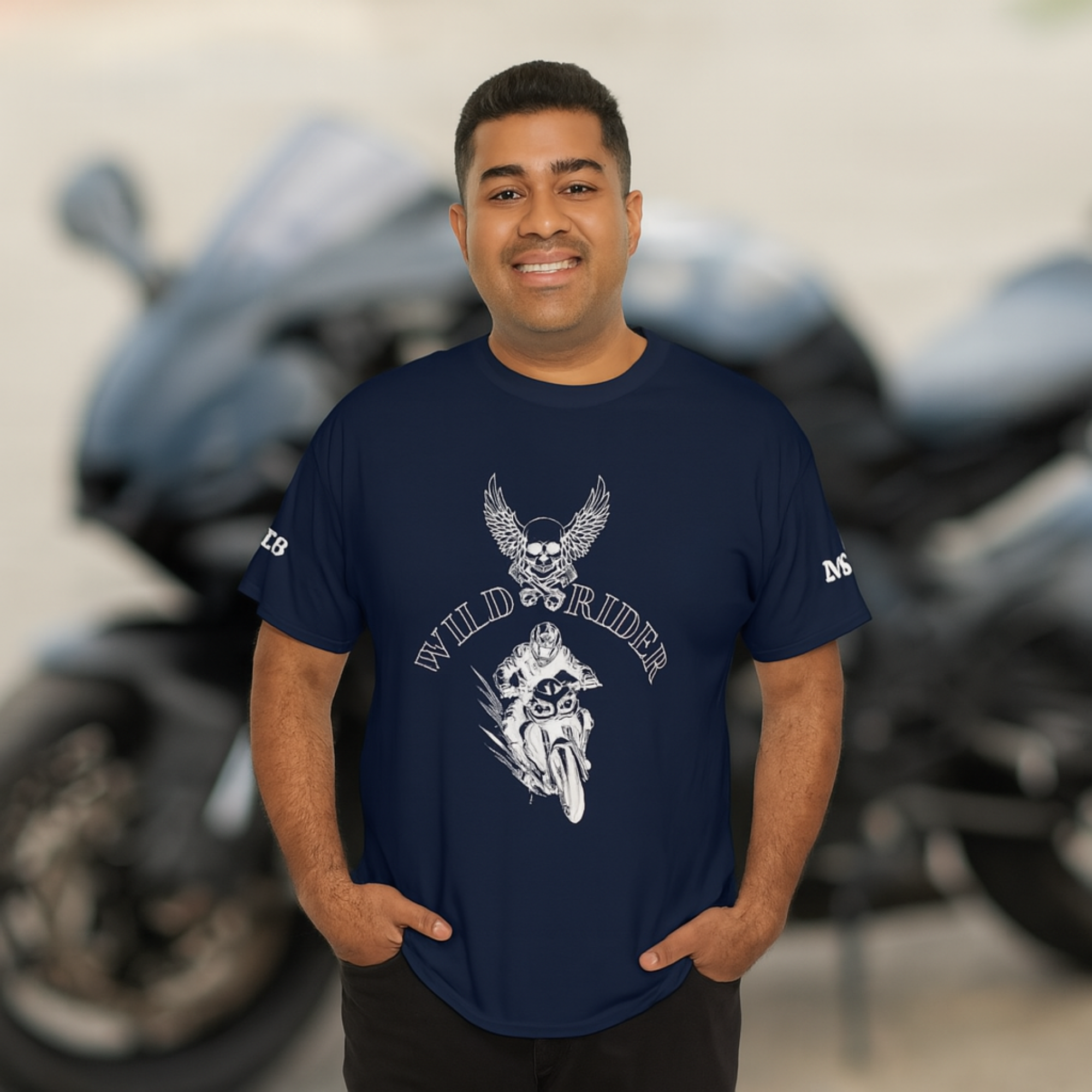 Wild Rider Biker Skull Graphic Tee | Motorcycle Riding Unisex T Shirt | Heavy Cotton Tee for Bikers | Bold Skull & Bike Design | Gift for Him or Her product thumbnail image Wild Rider Biker Skull Graphic Tee | Motorcycle Riding Unisex T Shirt | Heavy Cotton Tee for Bikers | Bold Skull & Bike Design | Gift for Him or Her product thumbnail image