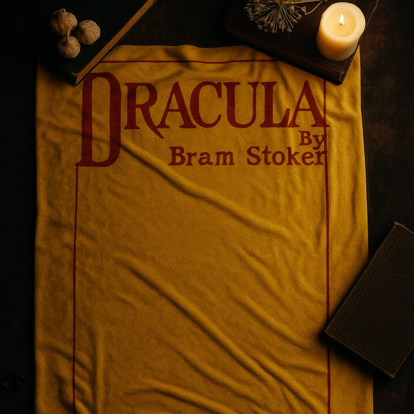 Dracula 1897 Plush Blanket / First Edition Velveteen + Augmented Reality Dracula 1897 Plush Blanket / First Edition Velveteen + Augmented Reality