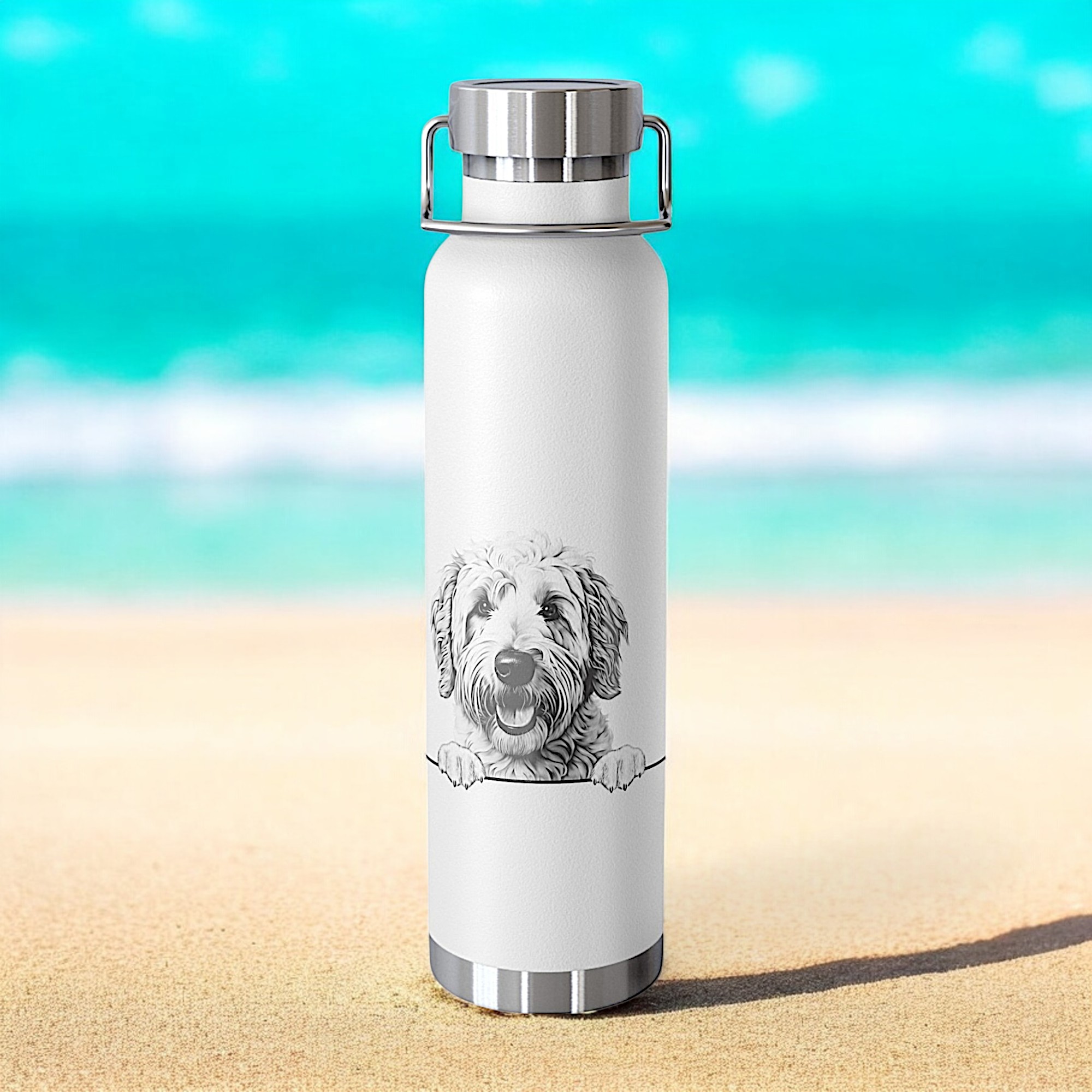 Golden Doodle Copper Water Bottle - 22oz Vacuum Insulated Flask with Adorable Pup Design product thumbnail image Golden Doodle Copper Water Bottle - 22oz Vacuum Insulated Flask with Adorable Pup Design product thumbnail image