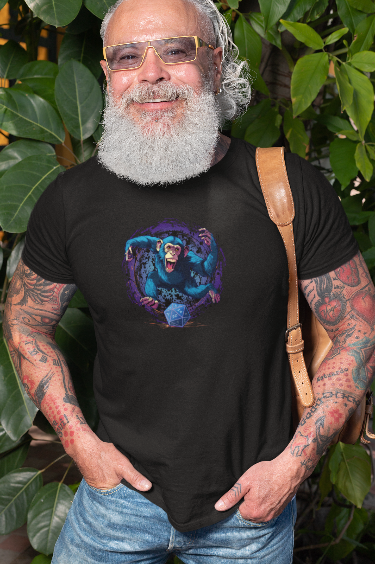 Wild Gamer Chimp DnD Premium T-Shirt, Fantasy RPG Geek Apparel product thumbnail image