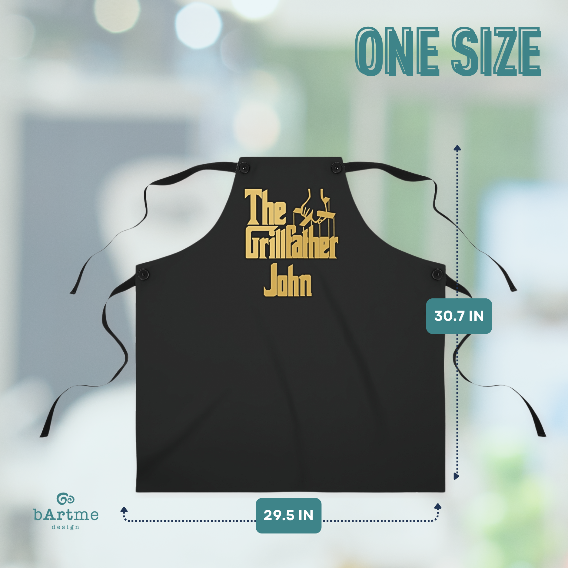 The Grillfather Apron & Custom Name - Adjustable 100% Poly product thumbnail image The Grillfather Apron & Custom Name - Adjustable 100% Poly product thumbnail image