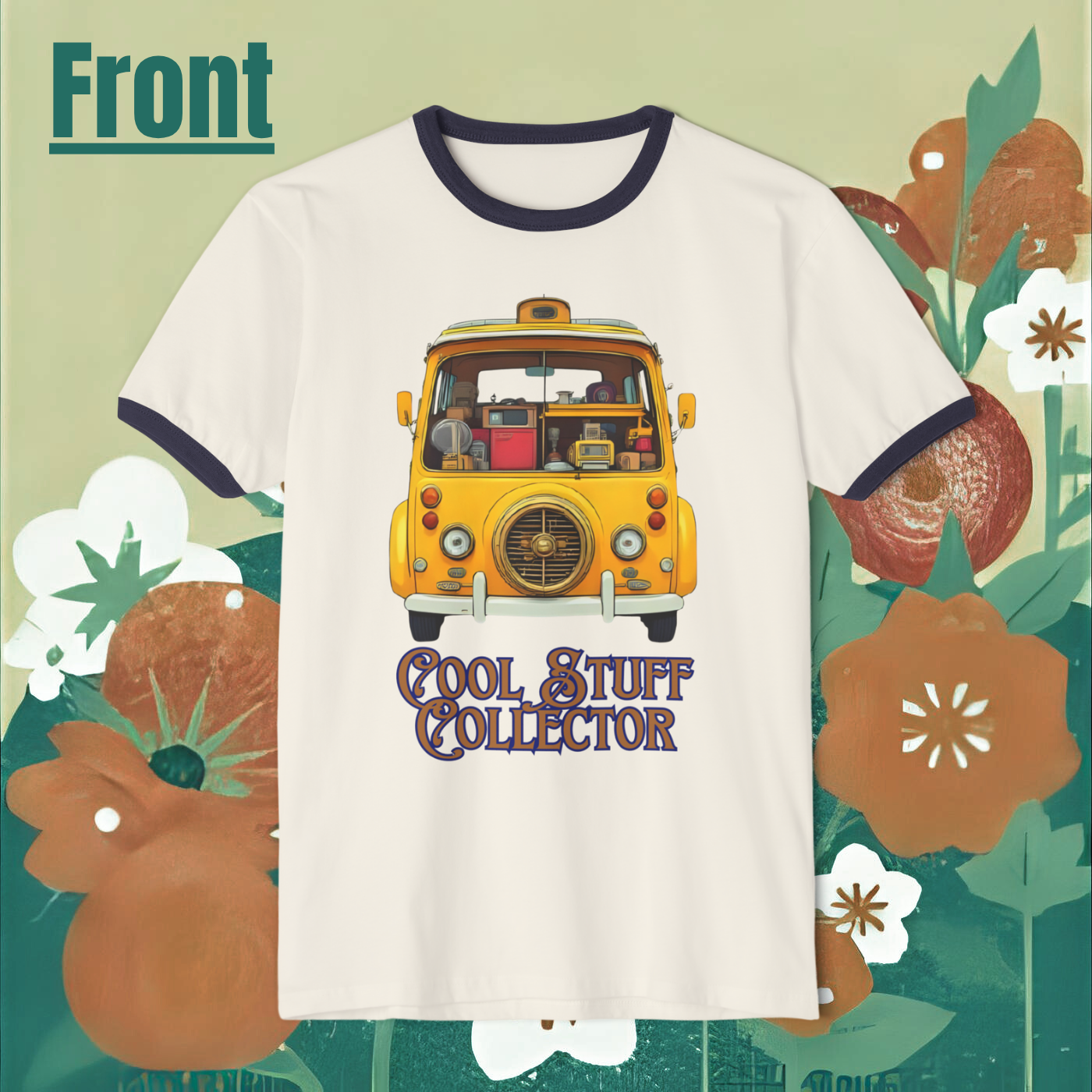 Vintage Vibes Unisex Cotton Ringer T-Shirt, Retro Camper Tee, Cool Stuff Collector Shirt, Gift for Vintage Lovers, Casual Summer Wear