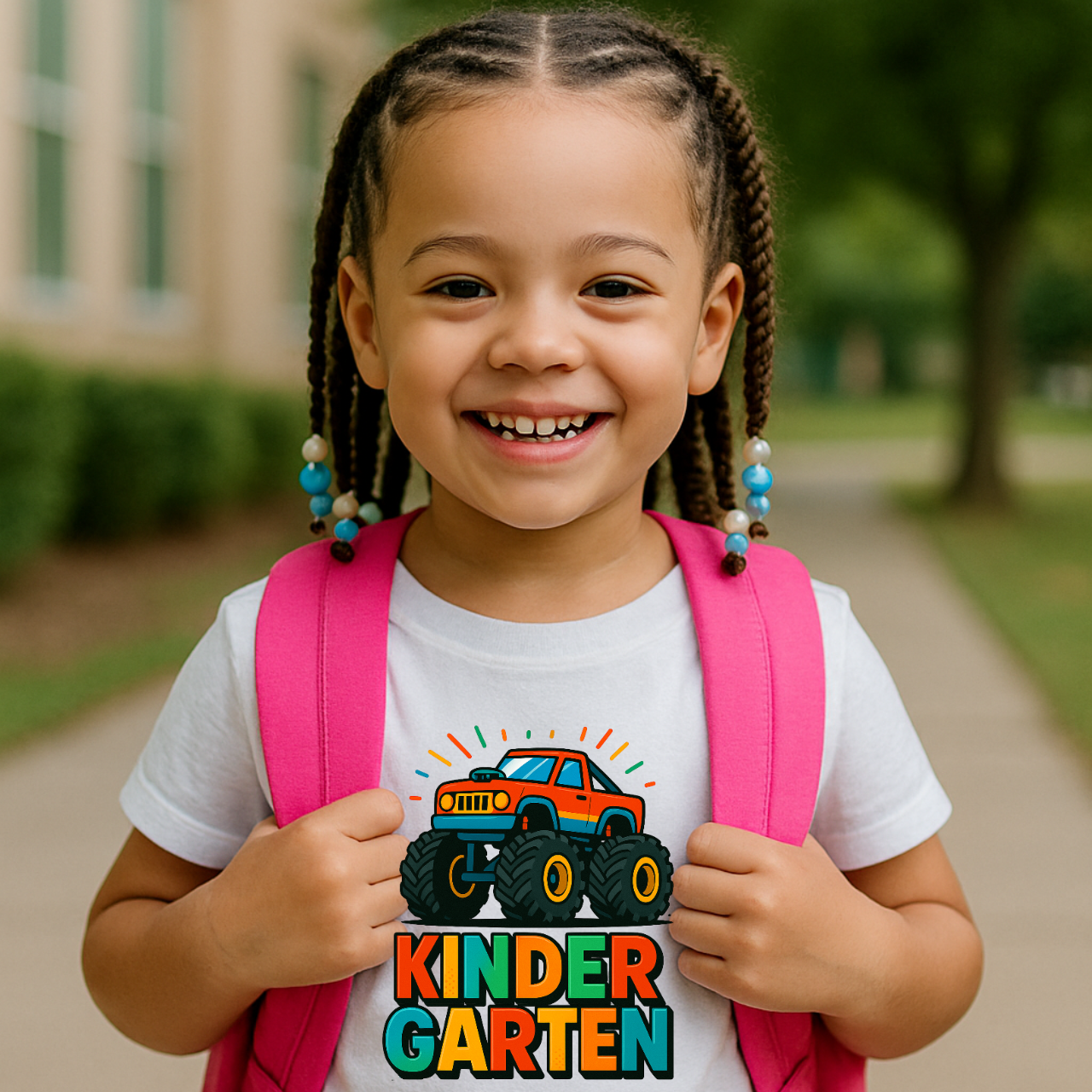 Kindergarten Monster Truck Tee, Toddler Short Sleeve Shirt, Kids Birthday Gift, Playtime Shirt, Fun Graphic Tee product thumbnail image