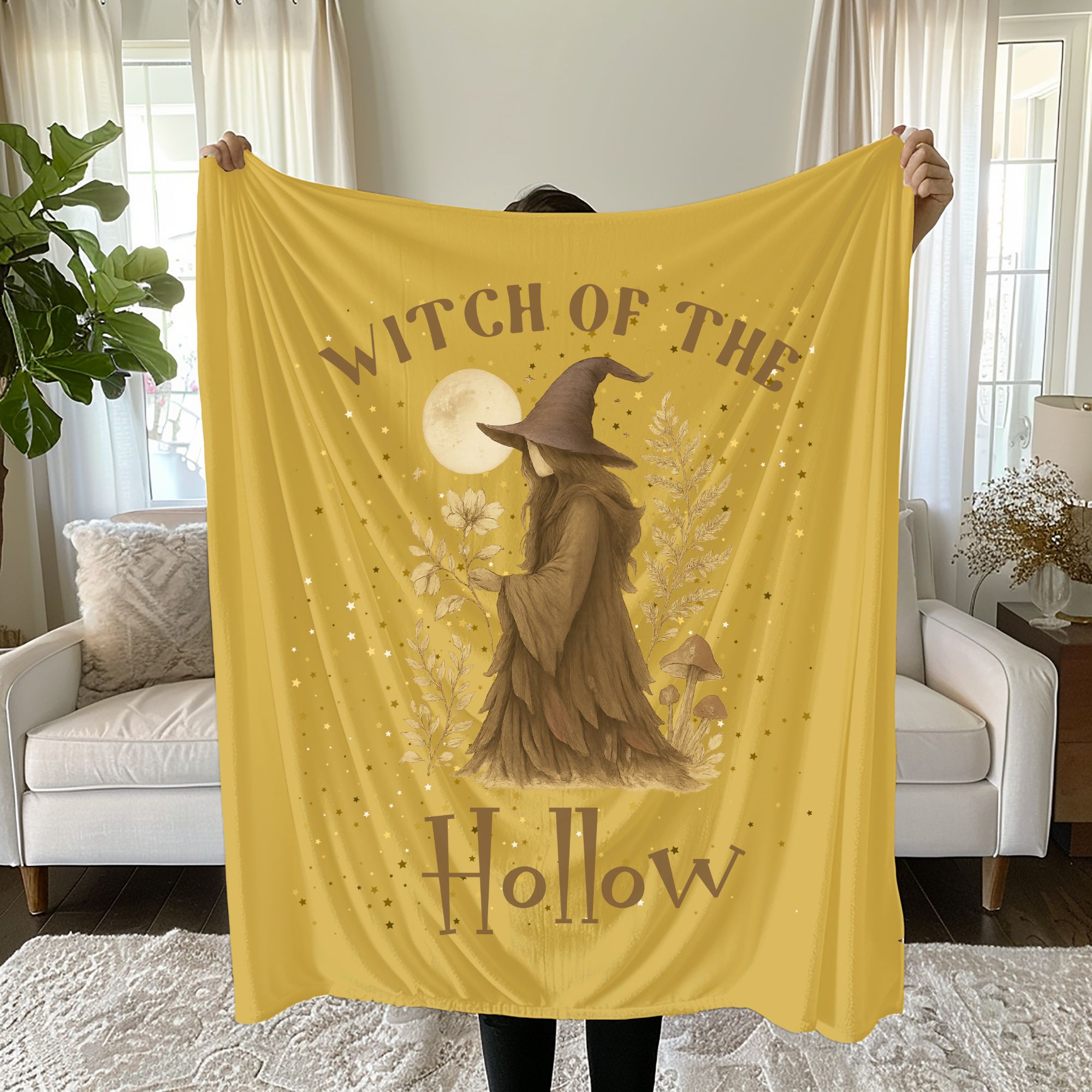 Cozy Witch Themed Plush Blanket product thumbnail image Cozy Witch Themed Plush Blanket product thumbnail image