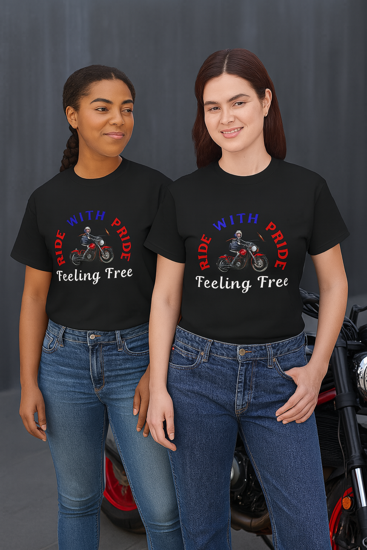 Ride With Pride Motorcycle T Shirt | Biker Graphic Tee | Unisex Heavy Cotton Shirt | Red White Blue USA Colors | Freedom Feeling Tee | Gift for Bikers product thumbnail image Ride With Pride Motorcycle T Shirt | Biker Graphic Tee | Unisex Heavy Cotton Shirt | Red White Blue USA Colors | Freedom Feeling Tee | Gift for Bikers product thumbnail image