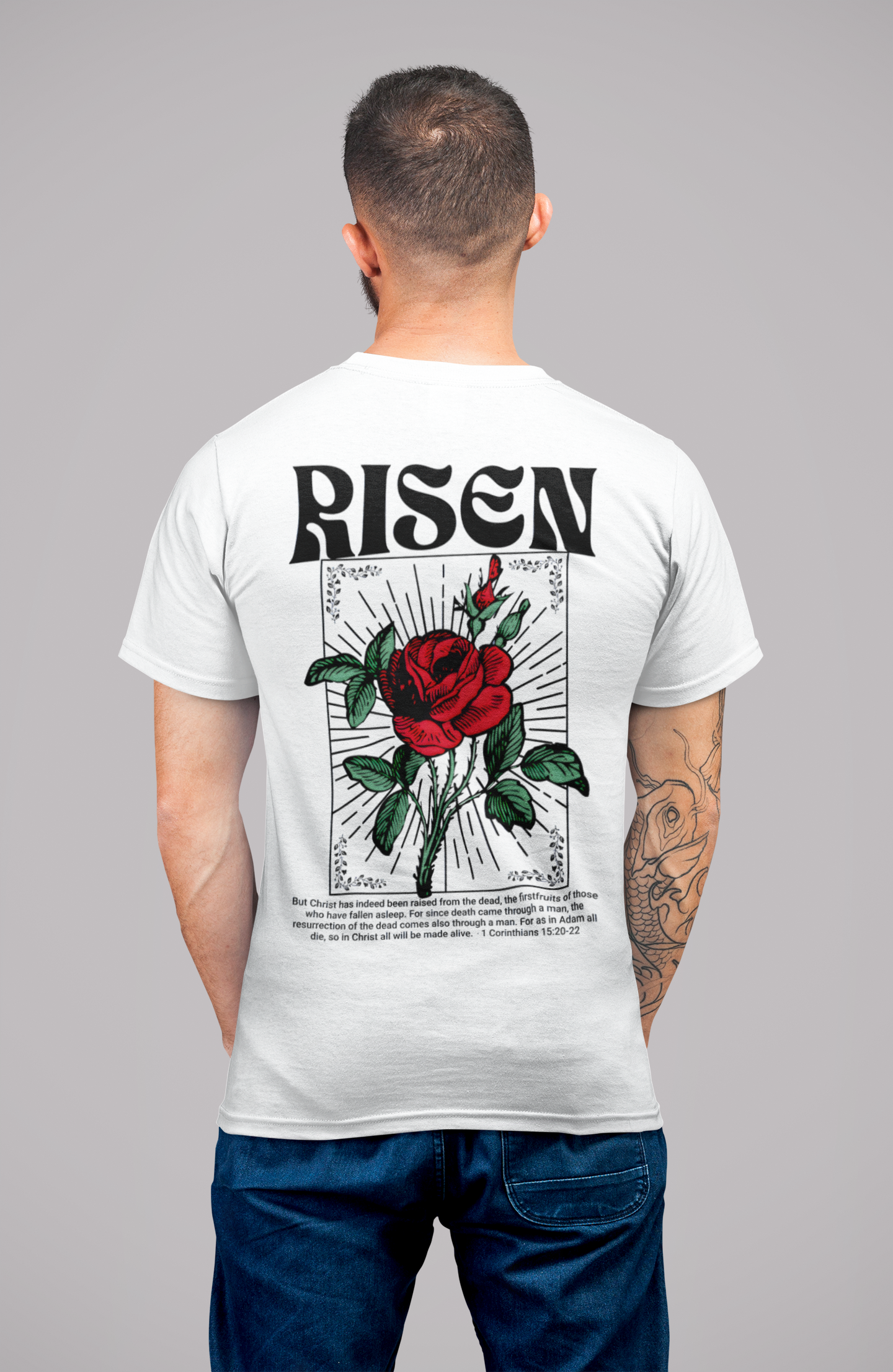 Risen Graphic Tee, Inspirational Short Sleeve Shirt, Motivational Unisex Top, Casual Everyday Wear, Gift for Faith and Positivity product thumbnail image Risen Graphic Tee, Inspirational Short Sleeve Shirt, Motivational Unisex Top, Casual Everyday Wear, Gift for Faith and Positivity product thumbnail image