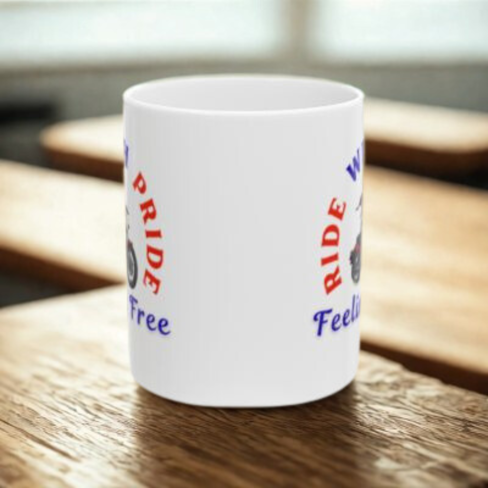 Ride with Pride Skeleton Biker Mug Feeling Free Motorcycle Coffee Cup | Red Blue Patriotic Skull Rider Ceramic Mug | 11oz and 15oz Gift for Bikers product thumbnail image Ride with Pride Skeleton Biker Mug Feeling Free Motorcycle Coffee Cup | Red Blue Patriotic Skull Rider Ceramic Mug | 11oz and 15oz Gift for Bikers product thumbnail image