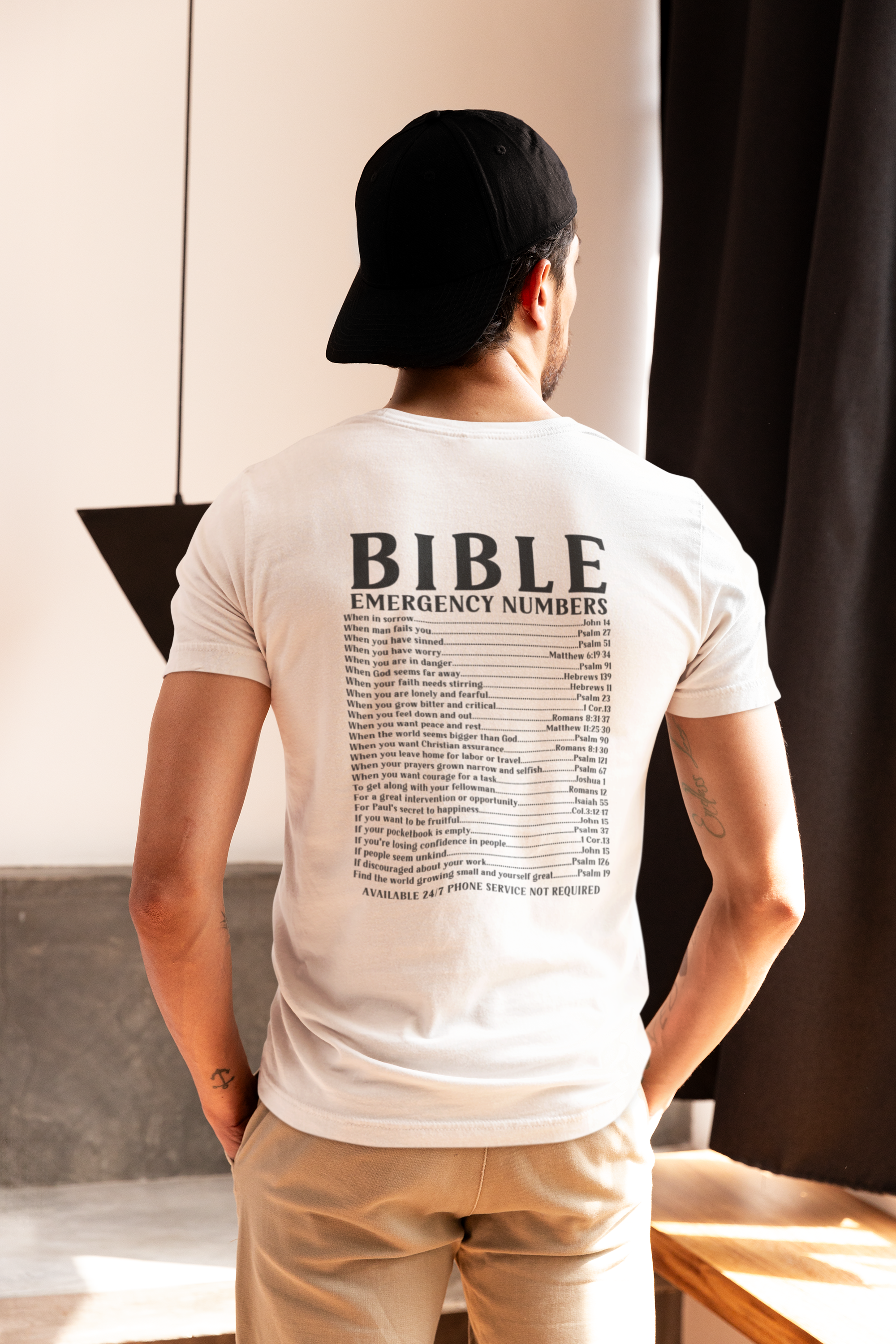 Bible Emergency Numbers Unisex Tee, Faith Shirt, Spiritual Gift, Christian Apparel, Religious Wear Bible Emergency Numbers Unisex Tee, Faith Shirt, Spiritual Gift, Christian Apparel, Religious Wear