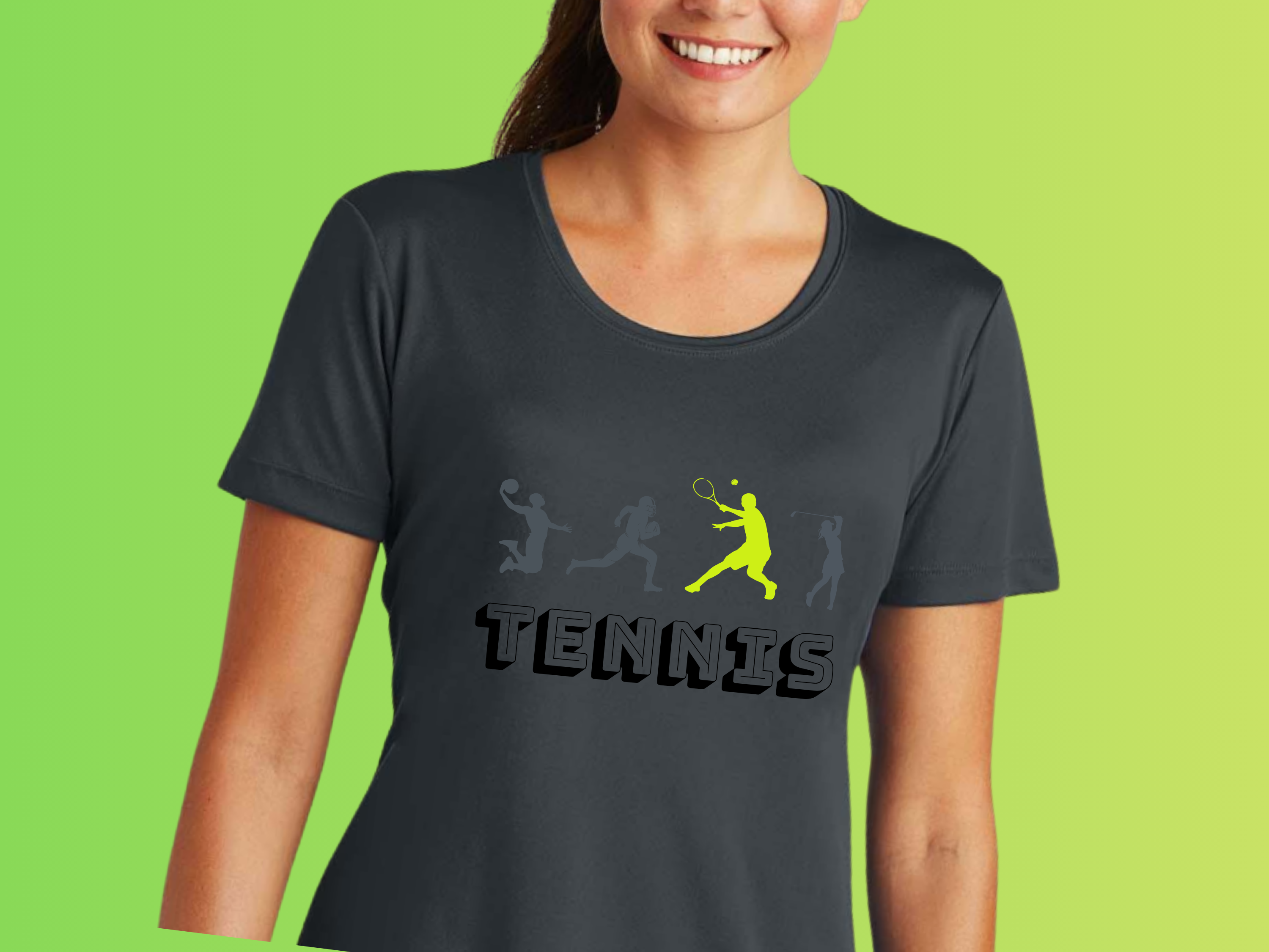 Tennis Ladies Competitor Tee - Sporty Activewear, Moisture Wicking, Fitness Shirt, Tennis Gift, Workout Tee, Athletic Top, Original Tennis Graphic product thumbnail image Tennis Ladies Competitor Tee - Sporty Activewear, Moisture Wicking, Fitness Shirt, Tennis Gift, Workout Tee, Athletic Top, Original Tennis Graphic product thumbnail image