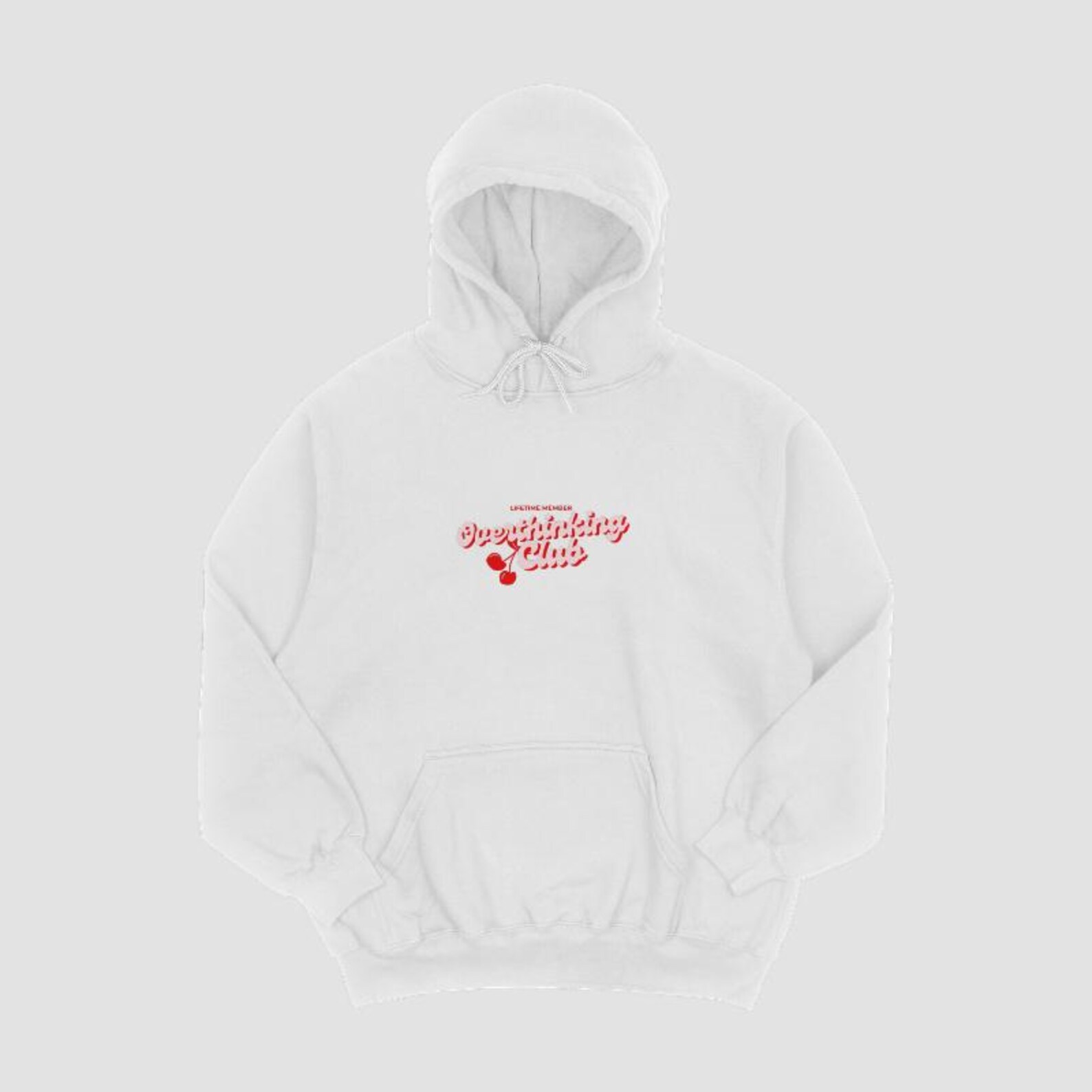 Cute Overthinking Club Hoodie, Cute Cherry Design, Unisex Hooded Sweatshirt, Gift for Overthinkers, Quirky Sweatshirt, Funny Graphic