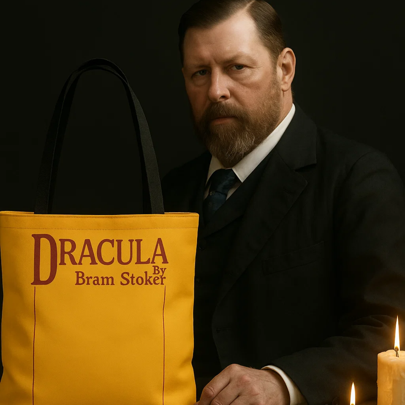 Dracula 1897 Tote Bag / First Edition Yellow Cover + Augmented Reality product thumbnail image Dracula 1897 Tote Bag / First Edition Yellow Cover + Augmented Reality product thumbnail image