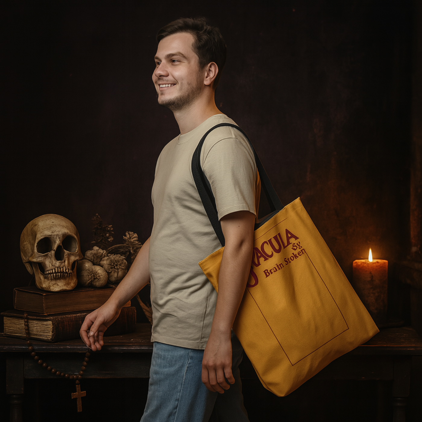 Dracula 1897 Tote Bag / First Edition Yellow Cover + Augmented Reality product thumbnail image Dracula 1897 Tote Bag / First Edition Yellow Cover + Augmented Reality product thumbnail image