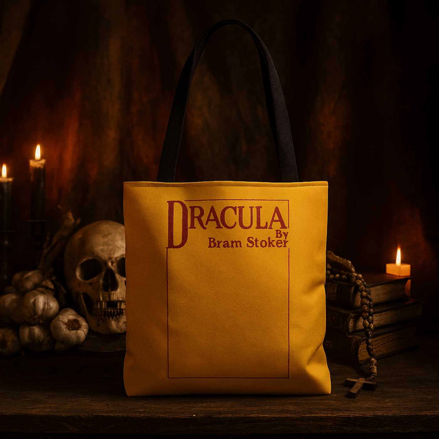 Dracula 1897 Tote Bag / First Edition Yellow Cover + Augmented Reality product thumbnail image Dracula 1897 Tote Bag / First Edition Yellow Cover + Augmented Reality product thumbnail image