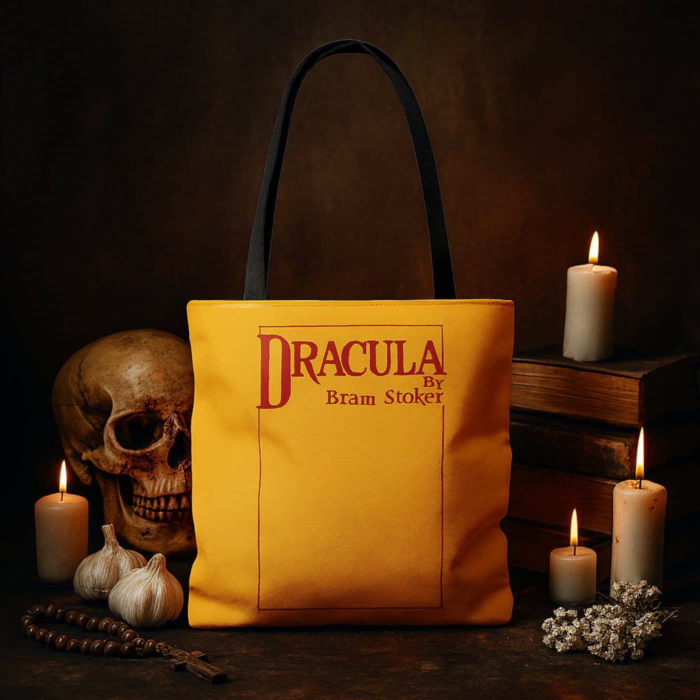 Dracula 1897 Tote Bag / First Edition Yellow Cover + Augmented Reality product thumbnail image Dracula 1897 Tote Bag / First Edition Yellow Cover + Augmented Reality product thumbnail image