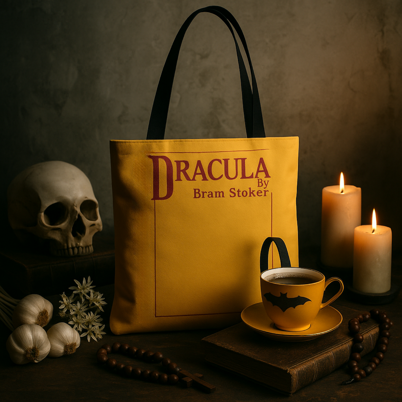 Dracula 1897 Tote Bag / First Edition Yellow Cover + Augmented Reality
