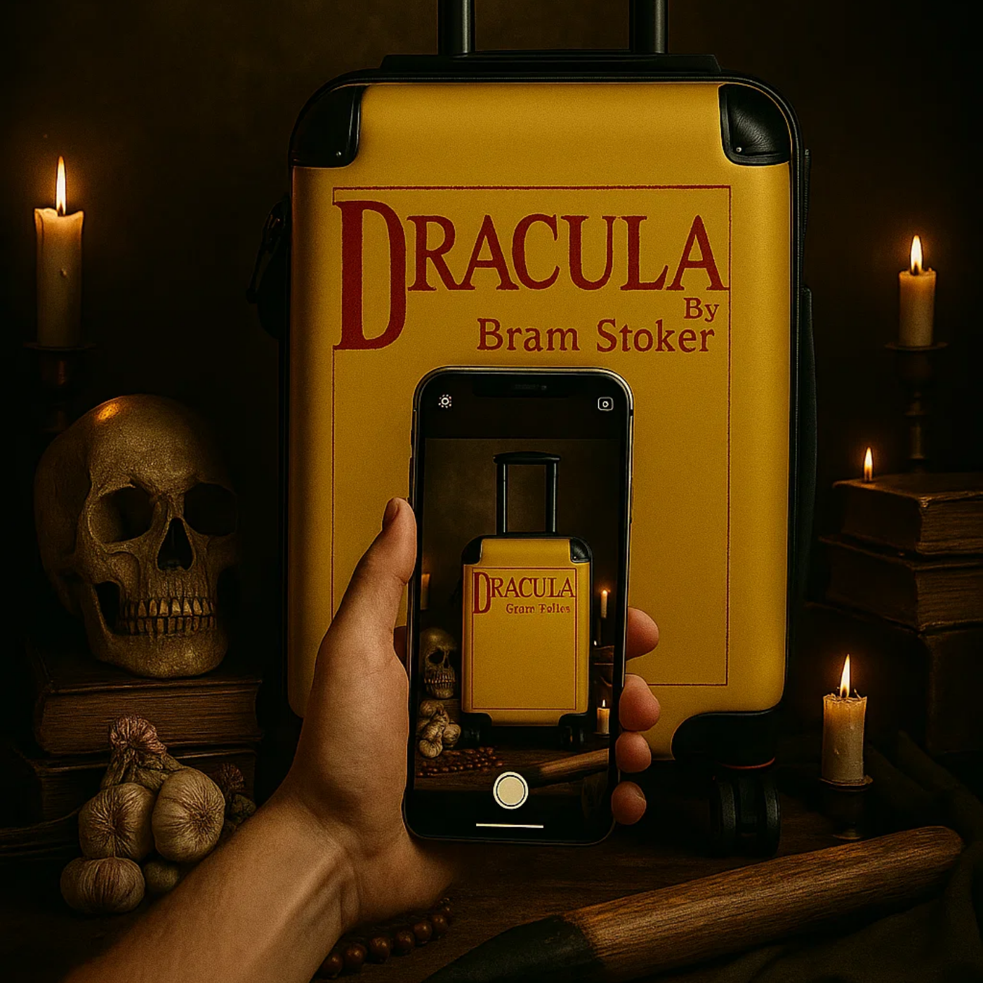 Dracula 1897 Suitcase – First Edition Cover + Augmented Reality product thumbnail image Dracula 1897 Suitcase – First Edition Cover + Augmented Reality product thumbnail image