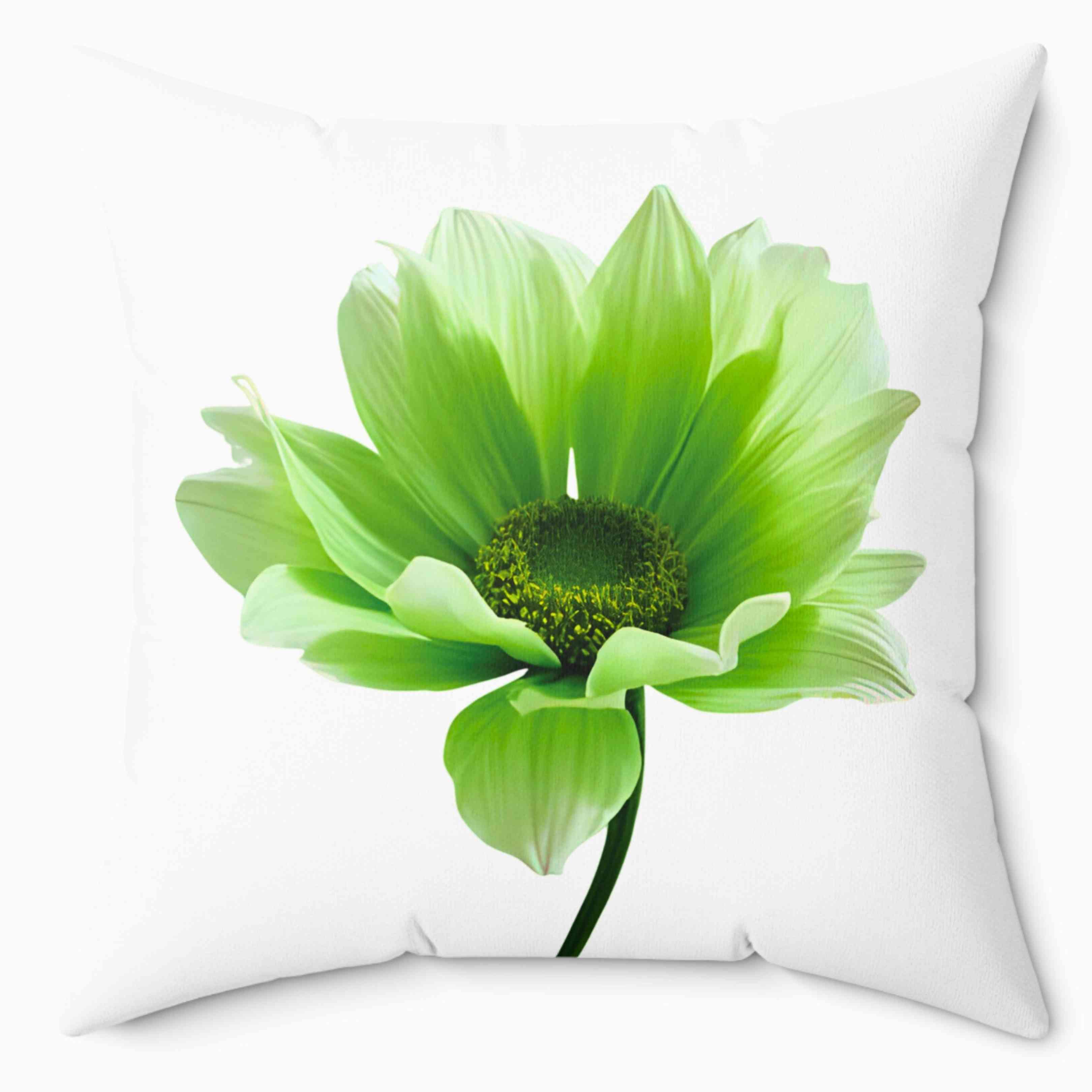 Light Green Floral Throw Pillow 2-sided - Real Flower Design, Home Decor, Gift Idea, Cushion, Minimalist Accent Pillow, Gift for Her, Grandma, Coworker, and Friend.  product thumbnail image