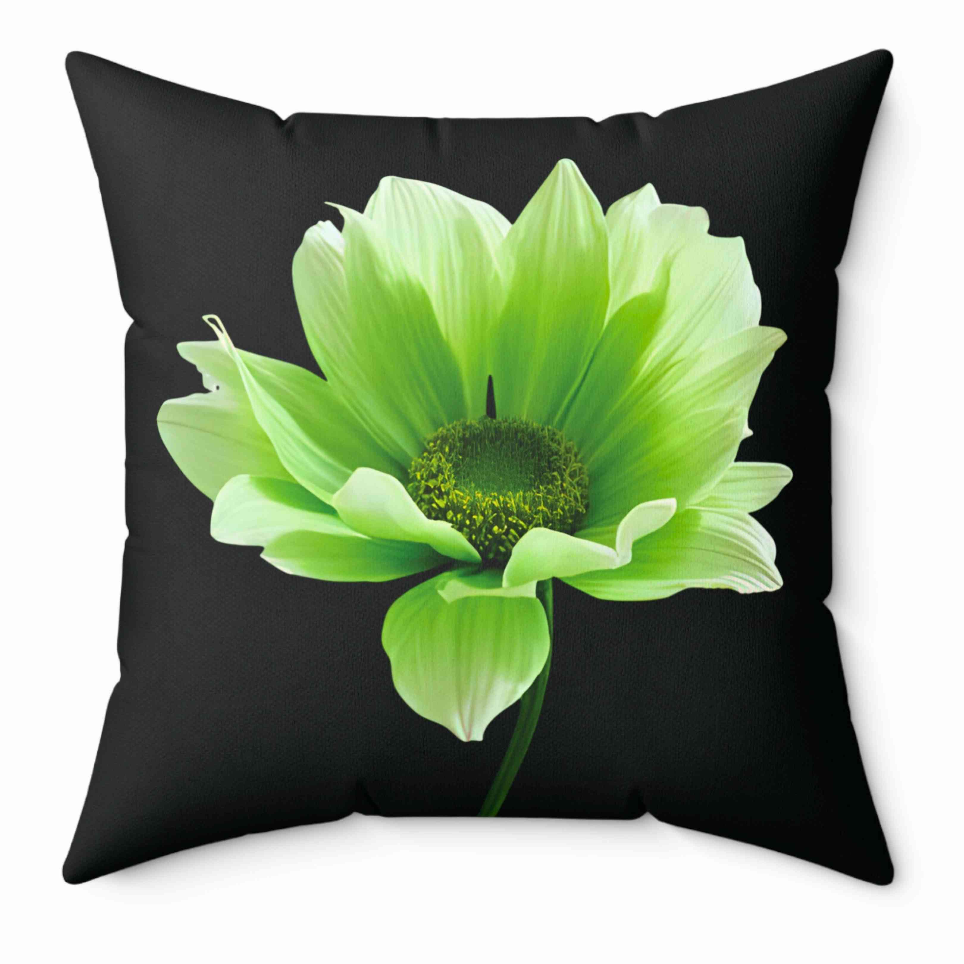 Green Floral Pillow 2-sided - Home Decor, Gift, Spring Decor, Flower Cushion, Living Room Accessory, Bedroom Decoration, Birthday for mom. product thumbnail image