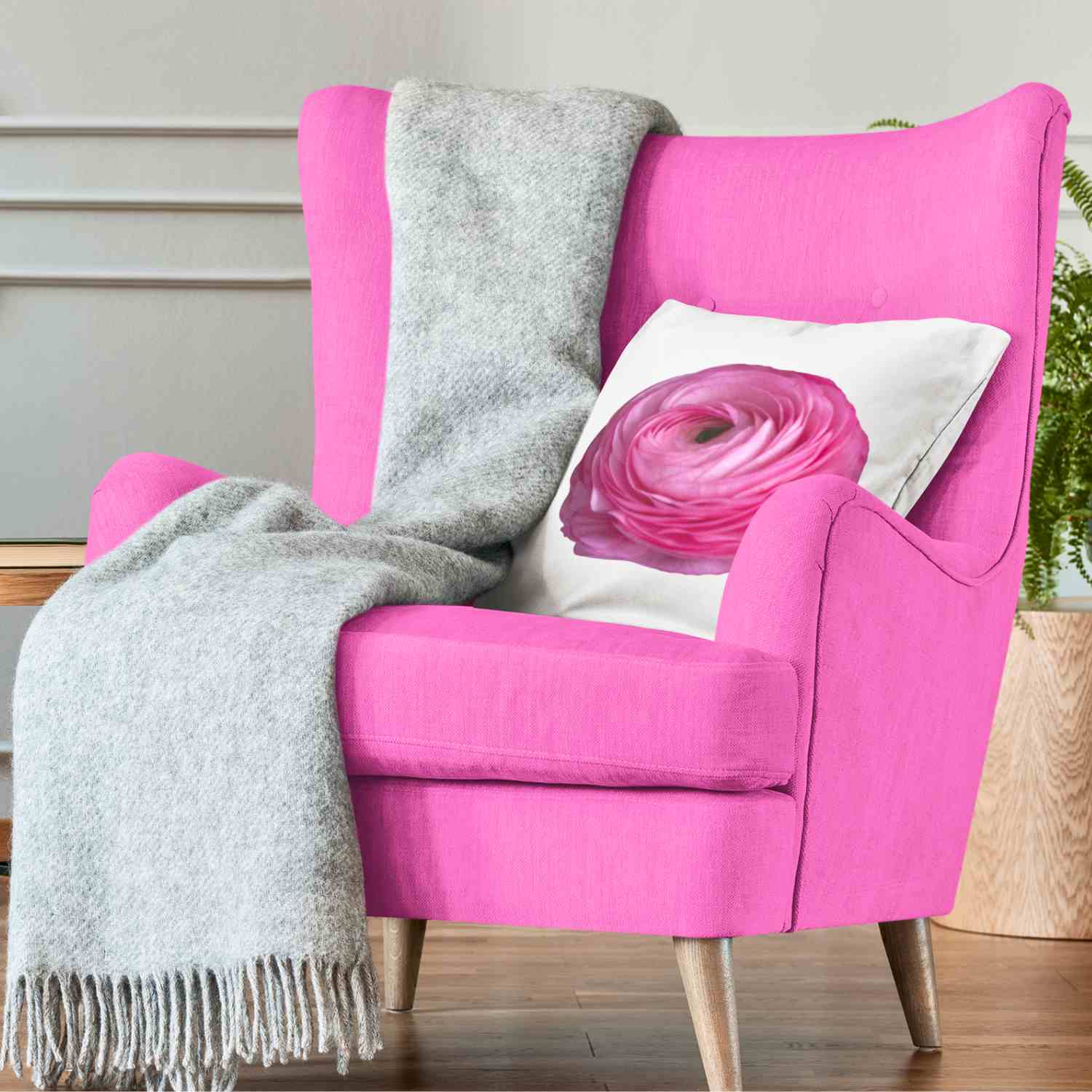 Amandine Ranunculus Pillow Stunning Vibrant  - Chic Home Decor, Gift for Flower Lovers, Spring Accents, Living Room Cushion, Cozy Throw Pillow, Gift for Her, Mom, Coworker and Friends product thumbnail image