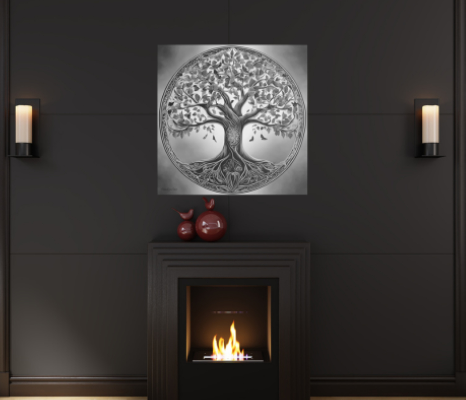 Tree of Life Stretched Tailored Canvasses Art, Modern Home Decor, Nature Wall Art, Gift for Nature Lovers, Black and White Canvas product thumbnail image