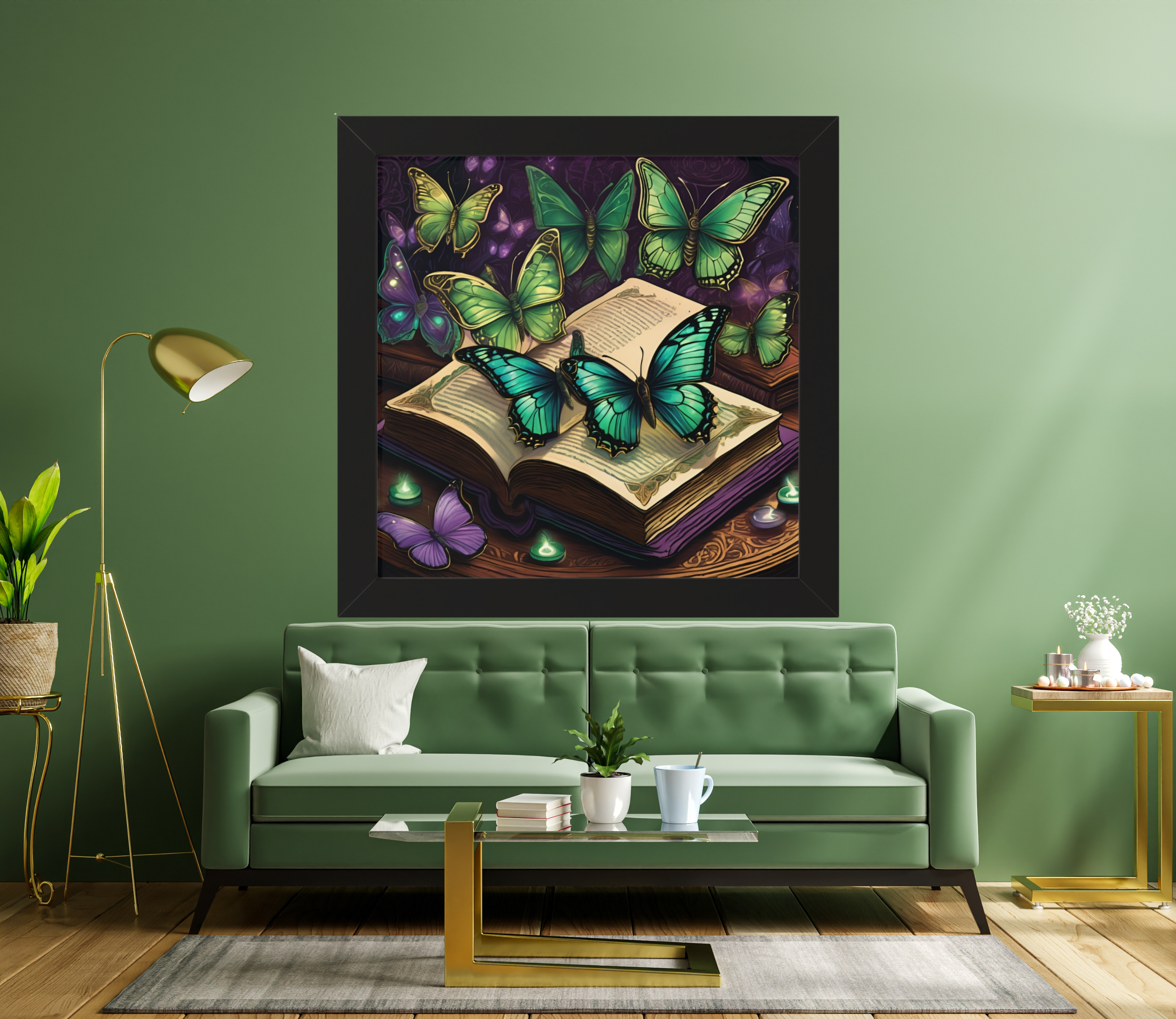 Enchanting Butterfly Book Poster | Vibrant Framed Art for Spiritual Lovers