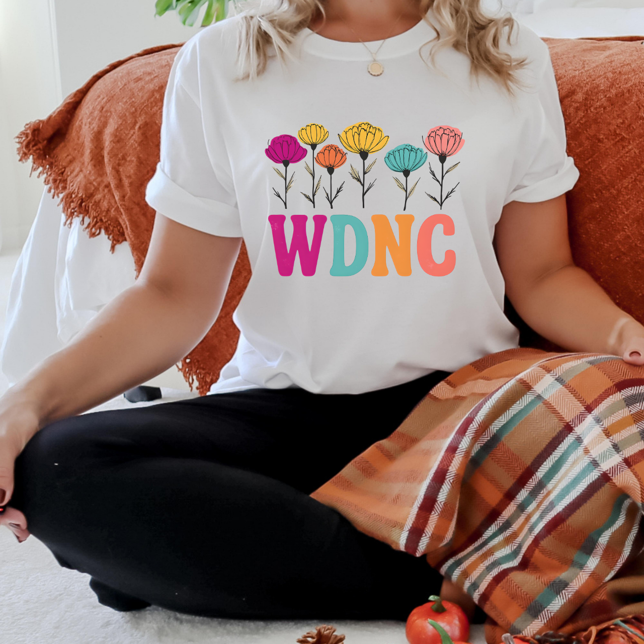 Colorful Floral WDNC Unisex Softstyle T-Shirt | Cute Summer Tee, Gift for Her, Floral Shirt, Casual Wear, Spring Fashion product thumbnail image Colorful Floral WDNC Unisex Softstyle T-Shirt | Cute Summer Tee, Gift for Her, Floral Shirt, Casual Wear, Spring Fashion product thumbnail image