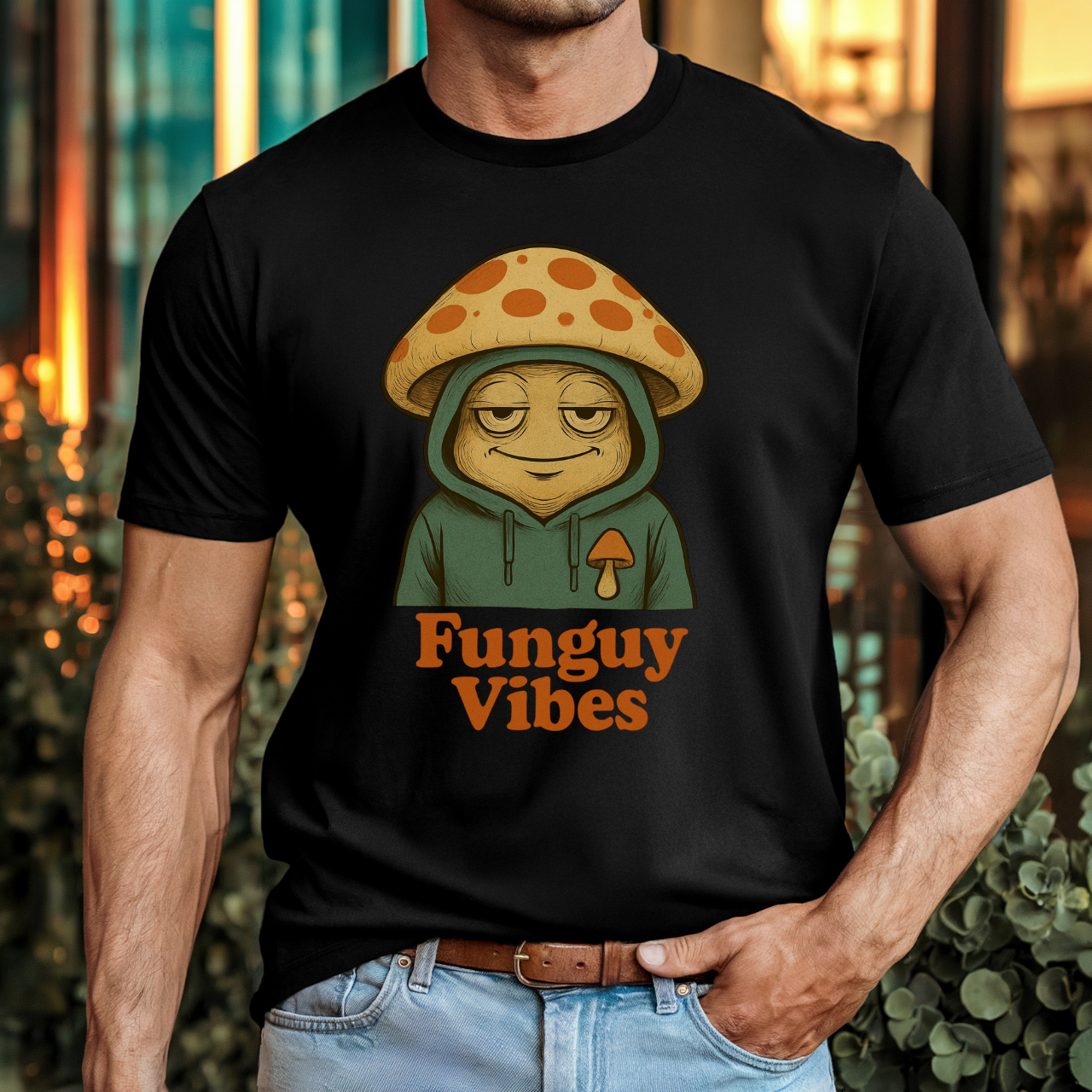 Funguy Vibes Unisex Softstyle T-Shirt, Funny Tee, Mushroom Shirt, Quirky Graphic Tee, Casual Wear, Gifts for Fun Lovers product thumbnail image
