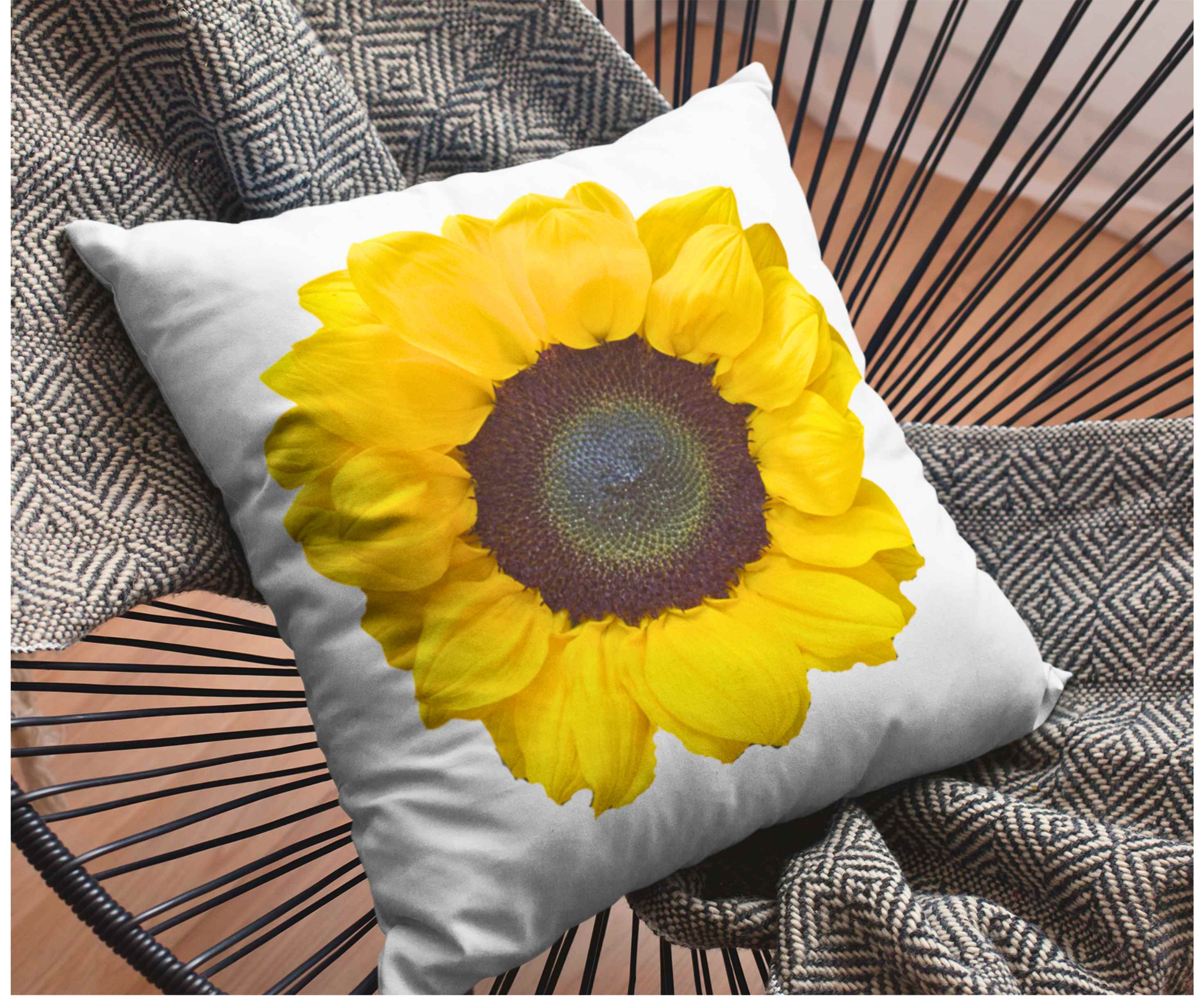 Yellow Sunflower Pillowcase, Floral Home Decor, Spring &amp; Summer Cushion, Gift for Garden Lovers, Relaxing Romantic Bedroom Accent product thumbnail image