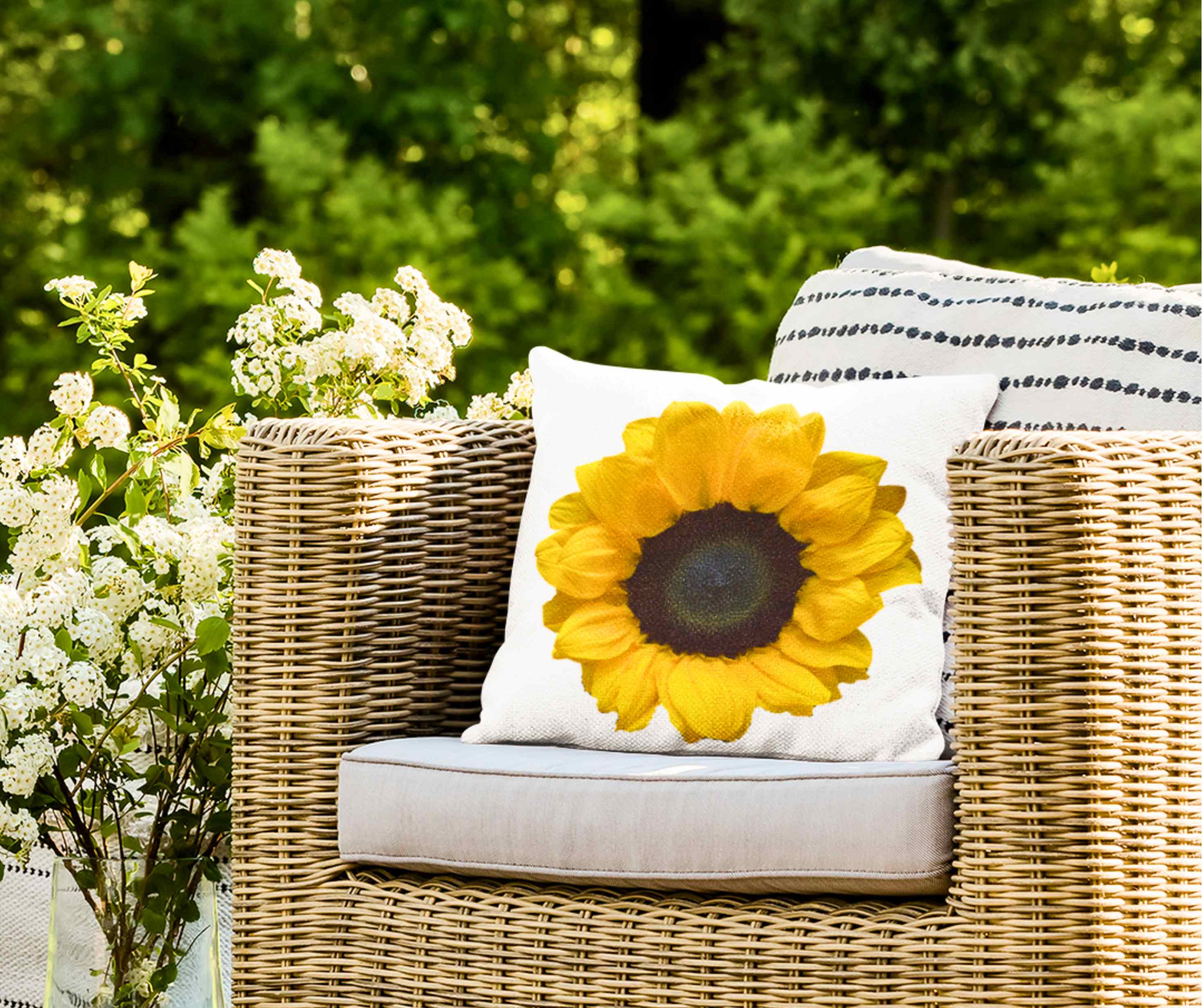 Yellow Sunflower Pillowcase, Floral Home Decor, Spring &amp; Summer Cushion, Gift for Garden Lovers, Relaxing Romantic Bedroom Accent product thumbnail image