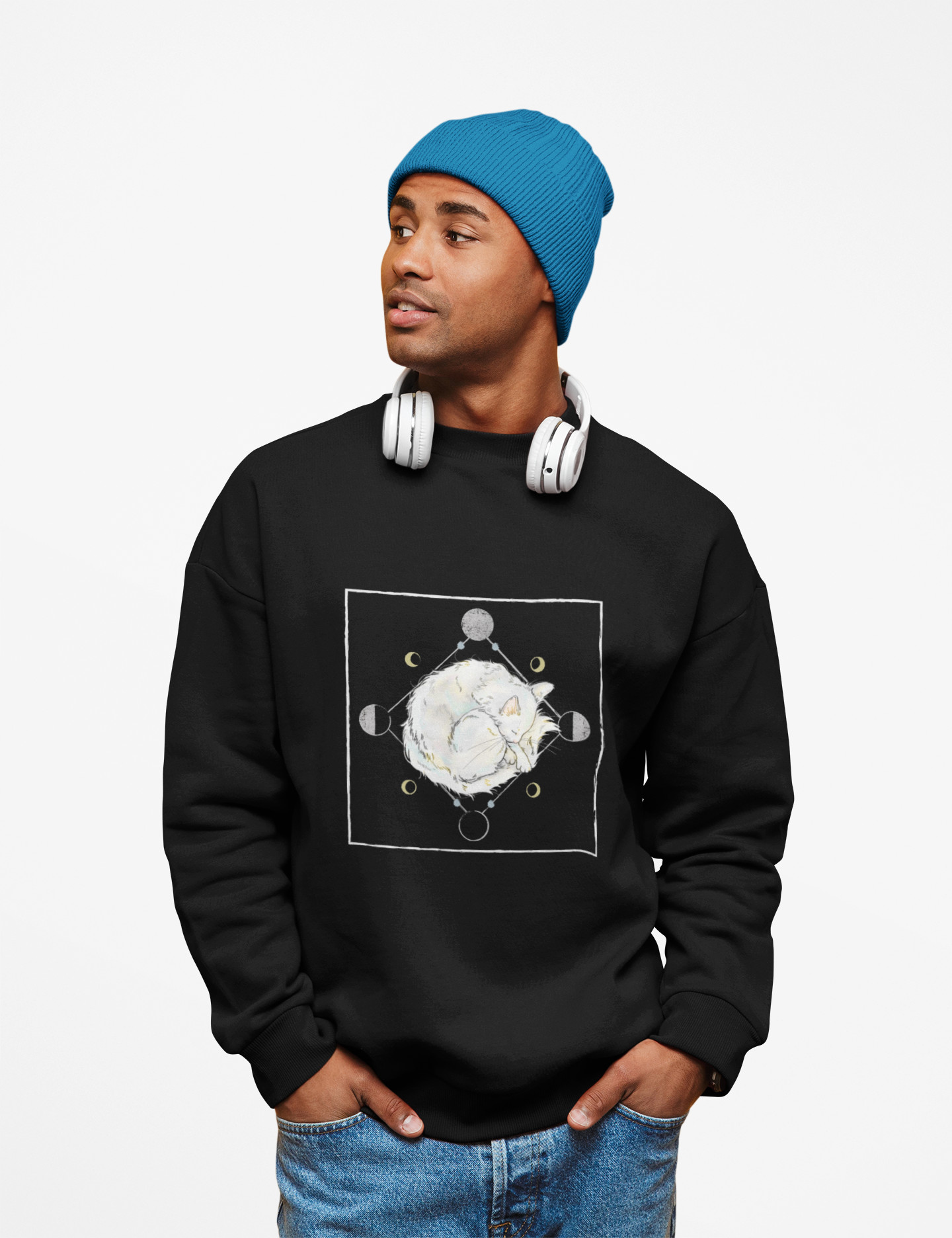Celestial Cat UNISEX Crewneck Sweatshirt product thumbnail image