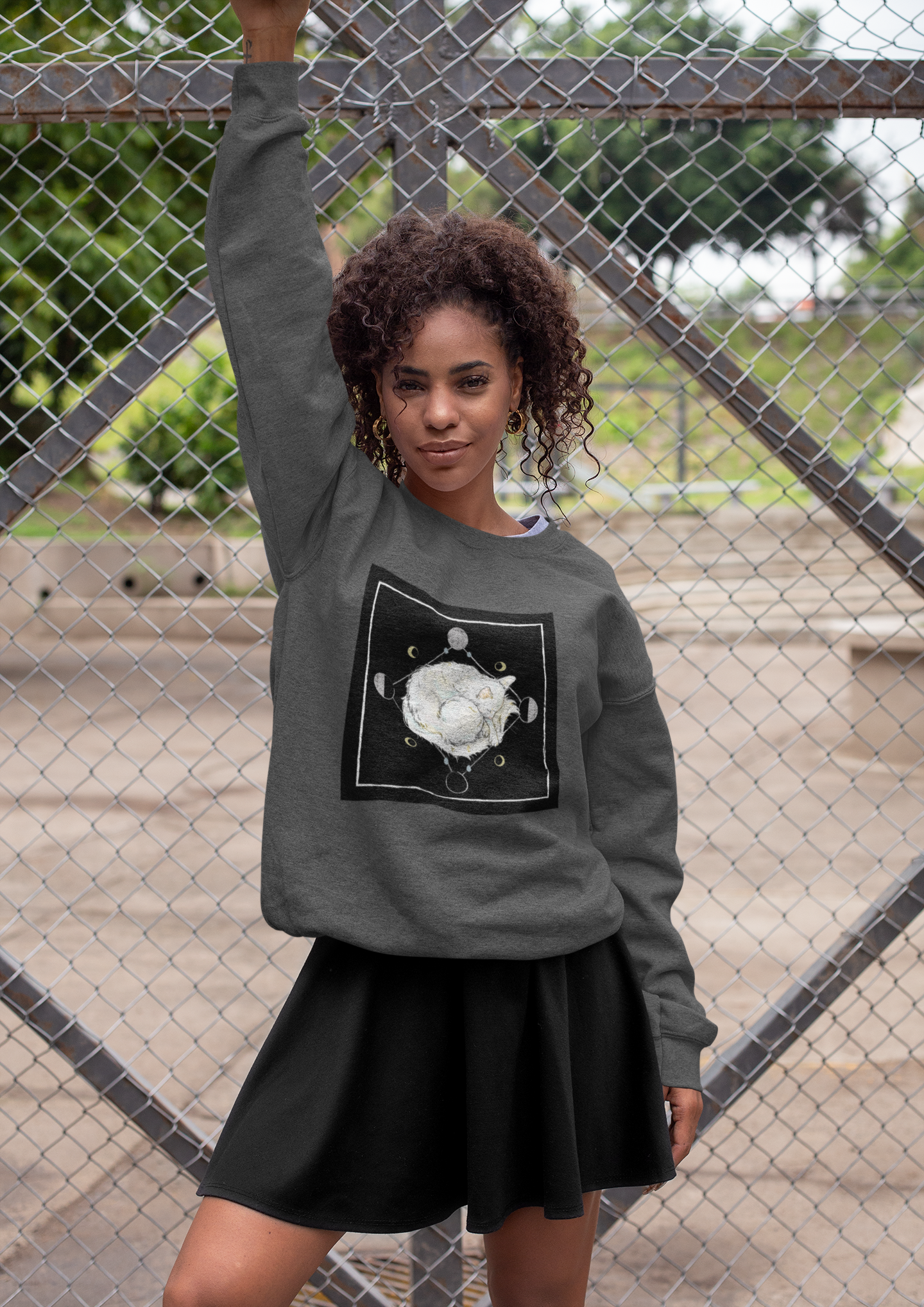 Celestial Cat UNISEX Crewneck Sweatshirt product thumbnail image Celestial Cat UNISEX Crewneck Sweatshirt product thumbnail image