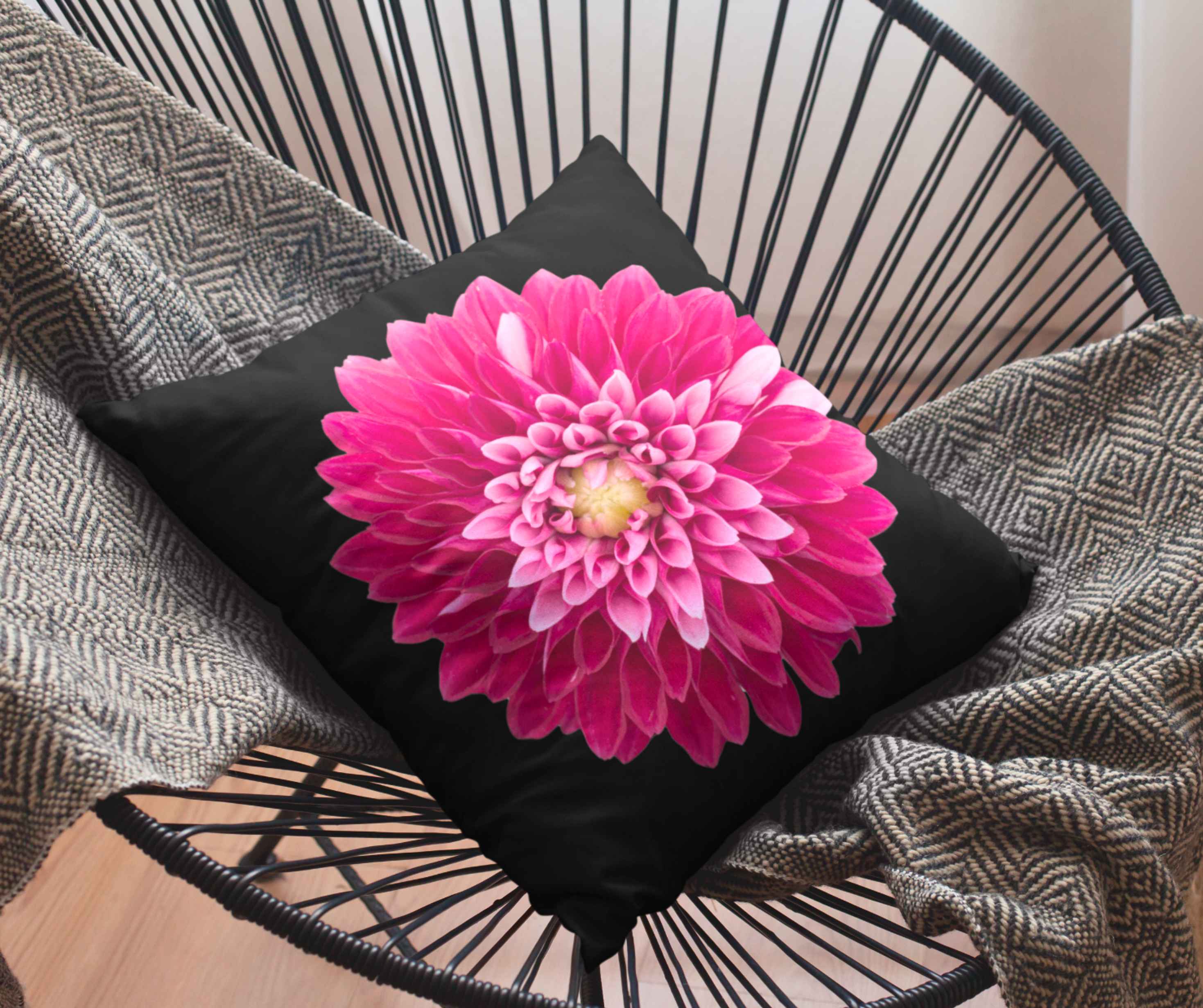 Meet Labella Dahlia. Vibrant Floral Pillowcase, Home Decor, Flower Cushion Cover, Couch Pillow, Gift for Flower Lovers, Decorative product thumbnail image