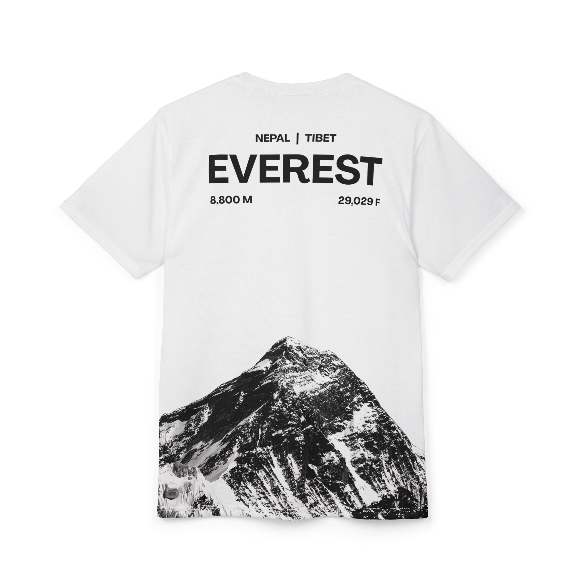 Everest T-Shirt | T-Shirt Nepal Tibet | Montaña 8,800m | Aventura Blanco Unisex | Monte Everest Graphic Tee