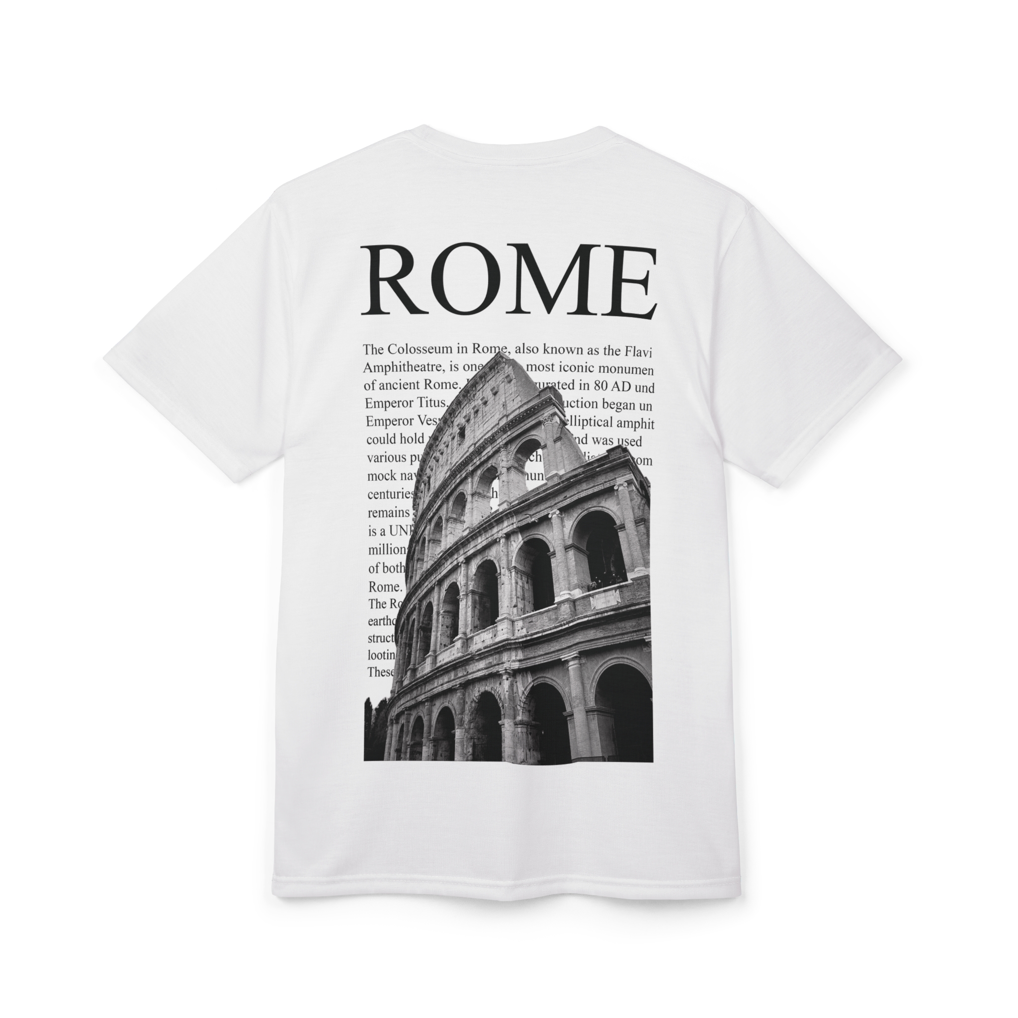 Roman Coliseum Unisex Tee, Graphic T-Shirt, Travel Inspired Apparel, Perfect Gift for History Buffs, Casual Wear, Vintage Style