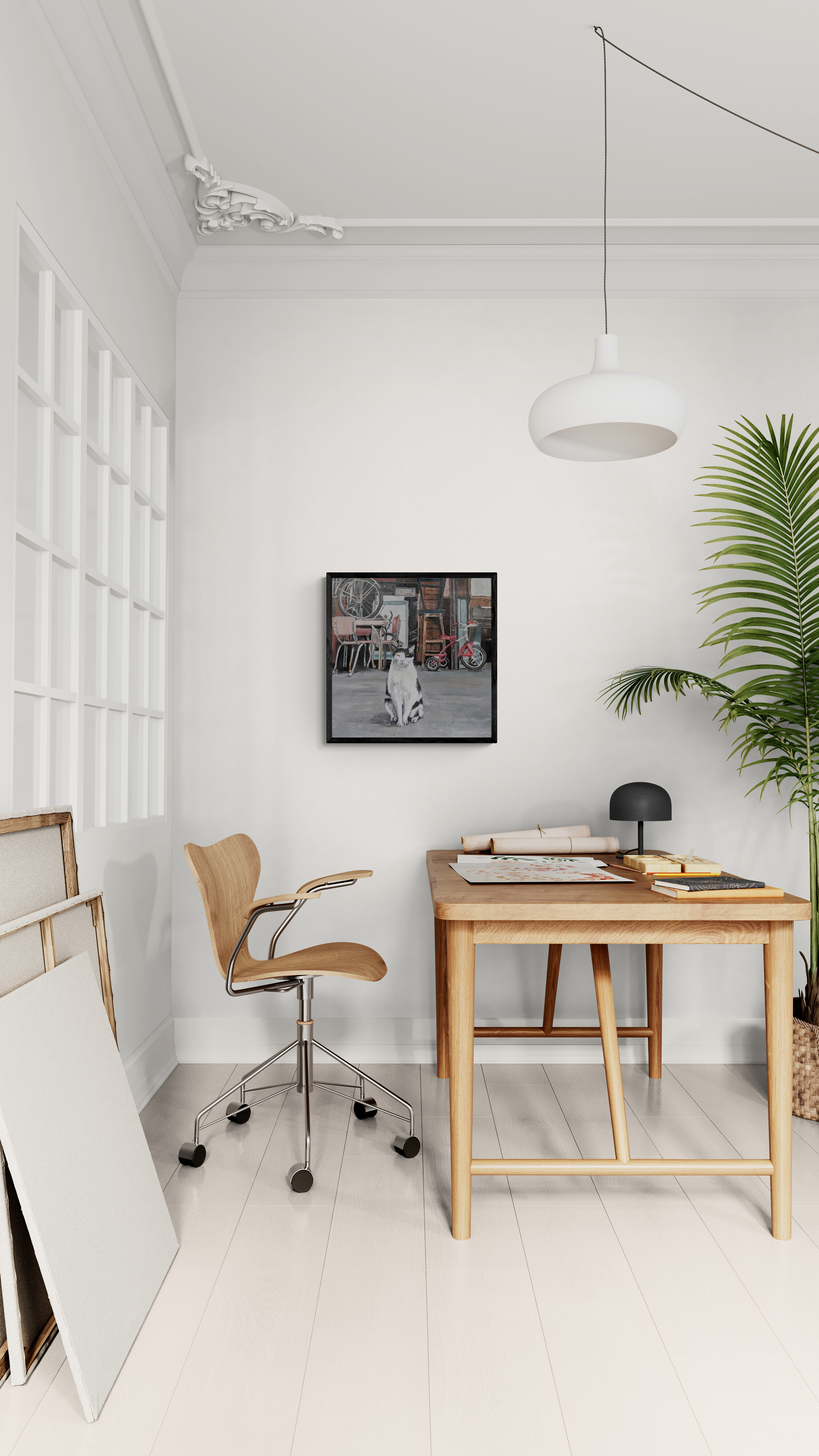 Whimsical Cat Canvas Art - 0.75" Stretched Wall Decor product thumbnail image