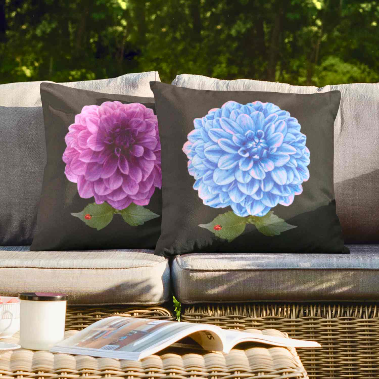 Elegant Floral Dahlia Pillowcase, Home Decor, Cushions, Gifts for Her, Modern Accent, Decorative Cushion Covers product thumbnail image