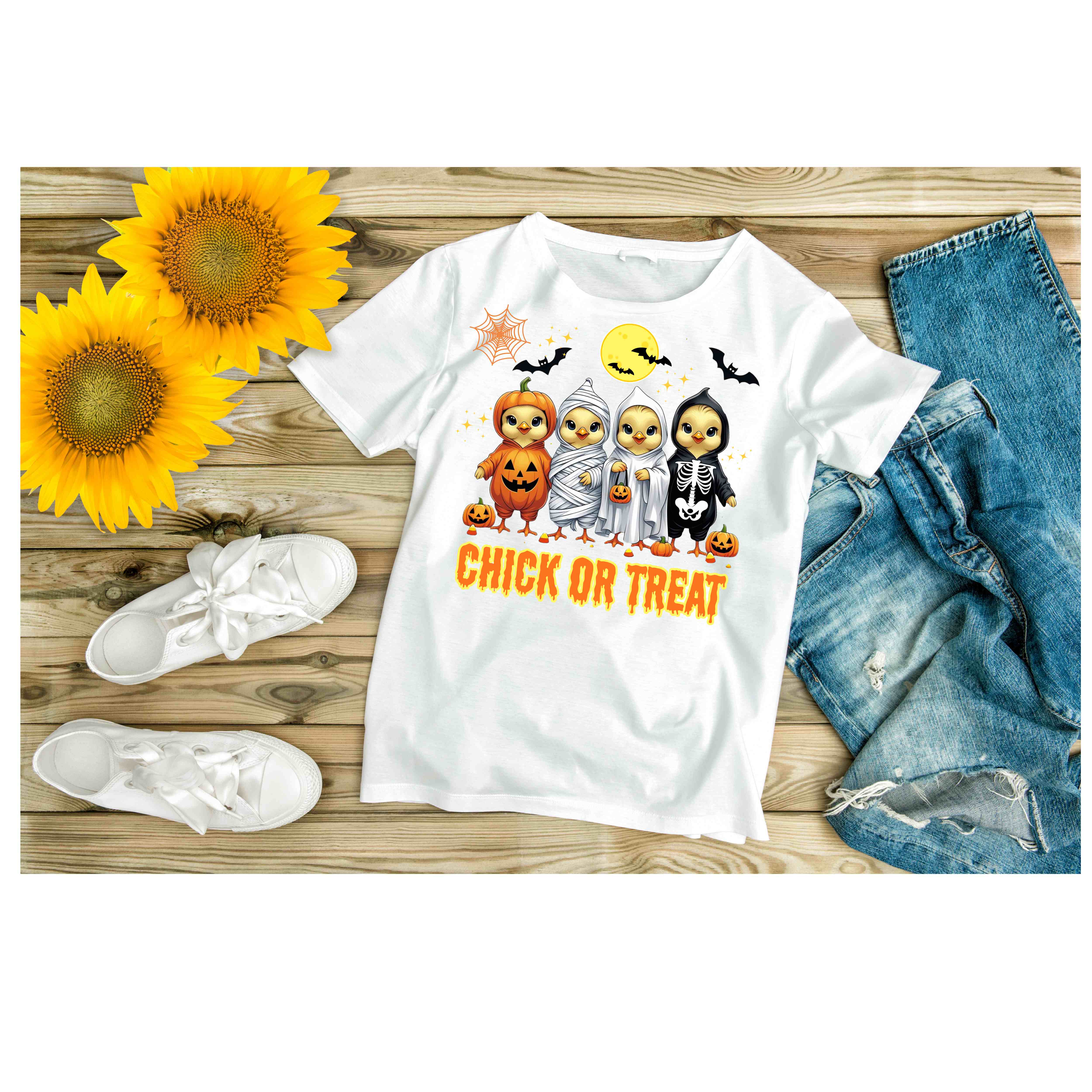 Halloween Chick or Treat T-Shirt, Unisex Softstyle Tee, Spooky Season Shirt, Gift for Halloween Lovers, Fall Festivities Apparel product thumbnail image