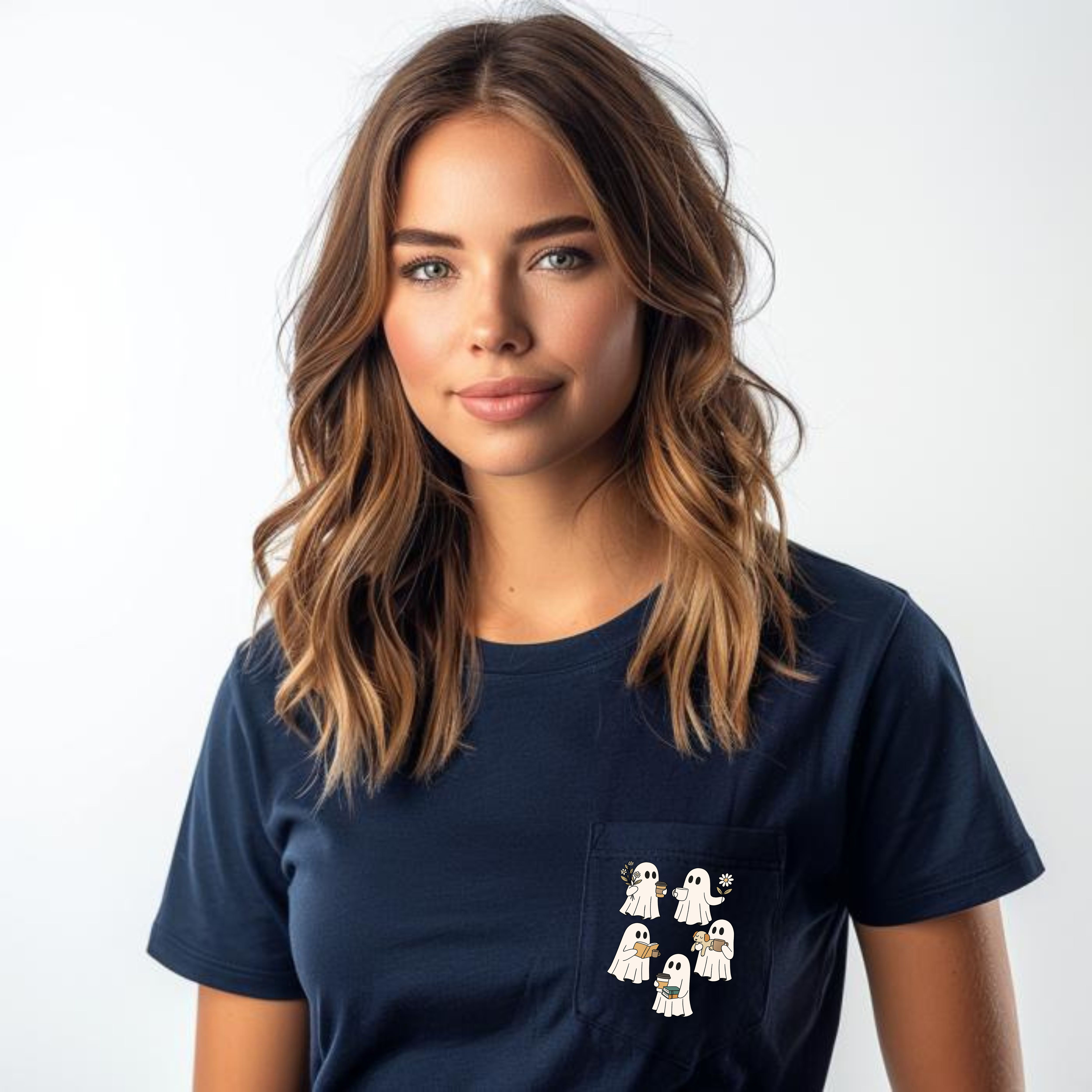 Pocket Ghost Shirt Cute Halloween Tee Minimalist Bookish Fall Aesthetic T-Shirt Cozy Spooky Gift for Teachers & Readers Coffee Ghost Top Pocket Ghost Shirt Cute Halloween Tee Minimalist Bookish Fall Aesthetic T-Shirt Cozy Spooky Gift for Teachers & Readers Coffee Ghost Top