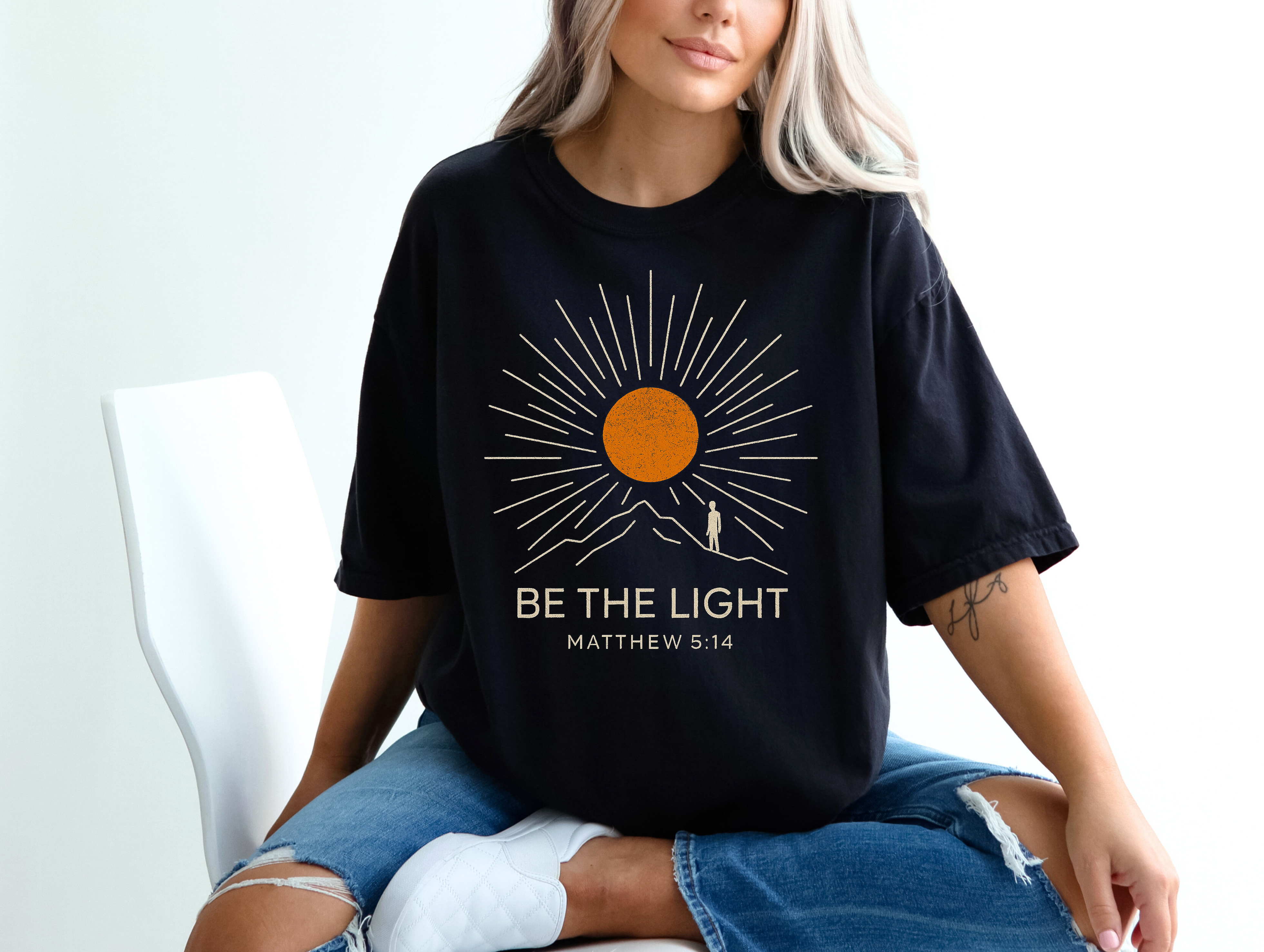 Be The Light Comfort Colors Shirt Matthew 5 14 Bible Verse Tee, Vintage Jesus Sunburst, Christian Faith Gift, God Shirt Be The Light Comfort Colors Shirt Matthew 5 14 Bible Verse Tee, Vintage Jesus Sunburst, Christian Faith Gift, God Shirt