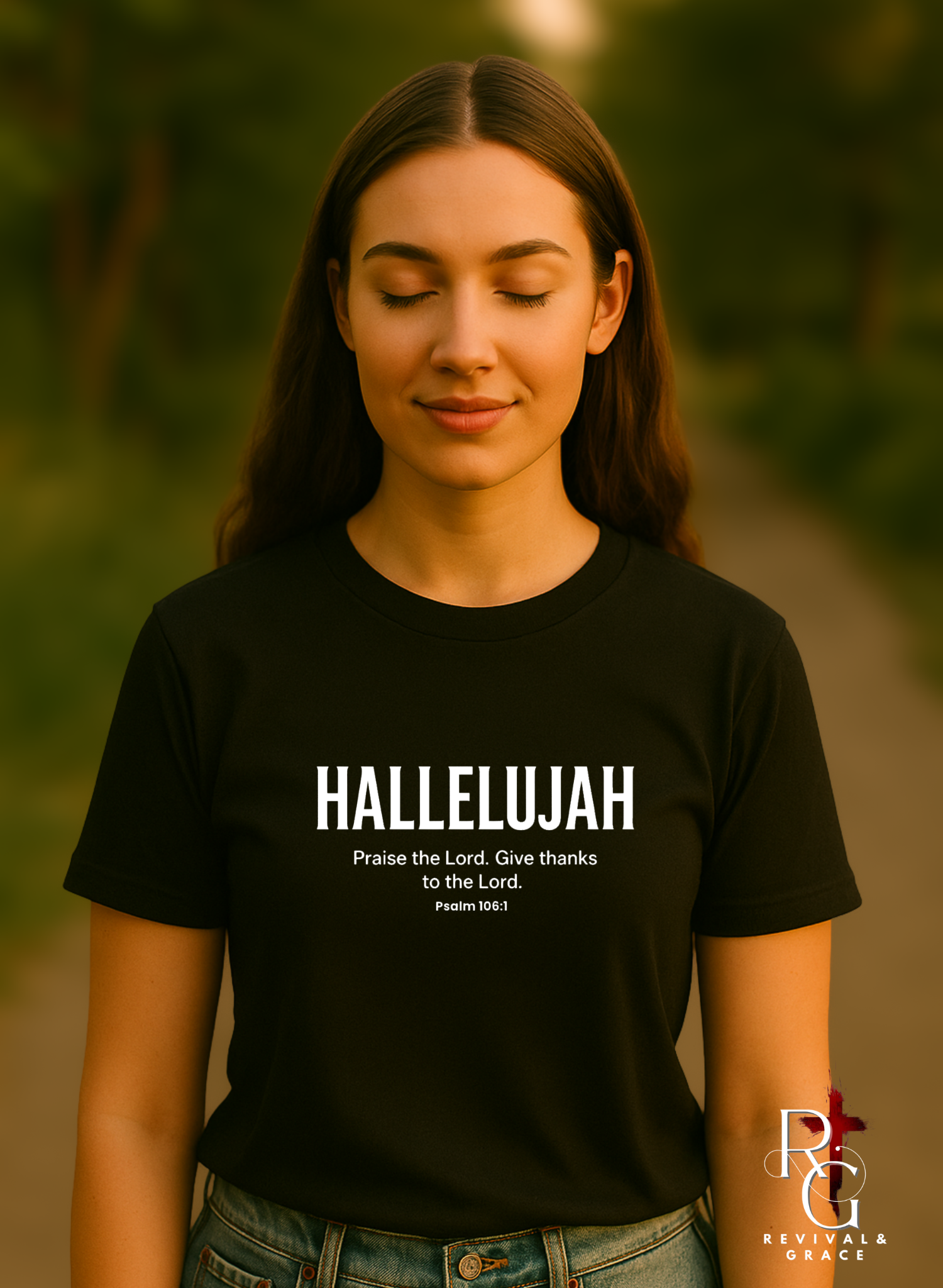 Hallelujah Praise Unisex Tee, Christian T-Shirt, Gift for Believers, Inspirational Short Sleeve Shirt, Faith-Based Apparel product thumbnail image