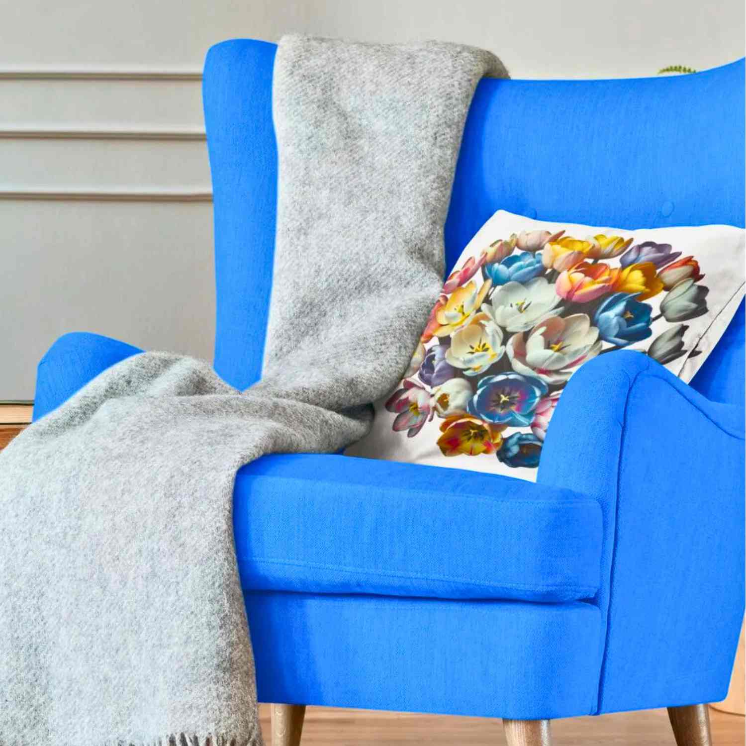 Floral Accent Pillowcase | Vibrant Flower Print Decorative Cushion Cover, Home Decor, Gifts for Her, Cozy Living Room, Spring Decor product thumbnail image