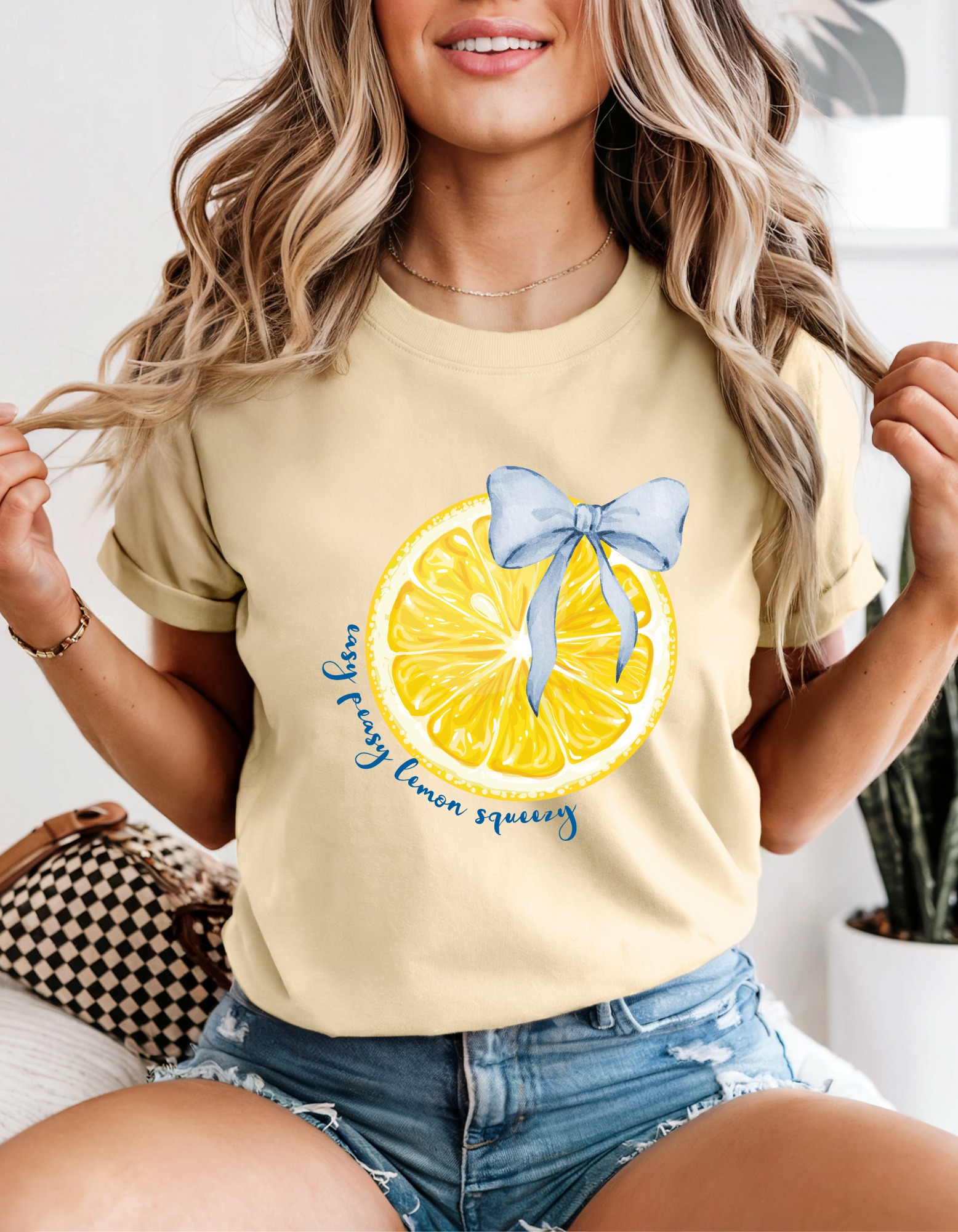 Citrus Bow Unisex T-shirt - Cute Summer Tee, Gift for Her, Beachwear, Casual Fashion, Lemon Themed Apparel product thumbnail image Citrus Bow Unisex T-shirt - Cute Summer Tee, Gift for Her, Beachwear, Casual Fashion, Lemon Themed Apparel product thumbnail image