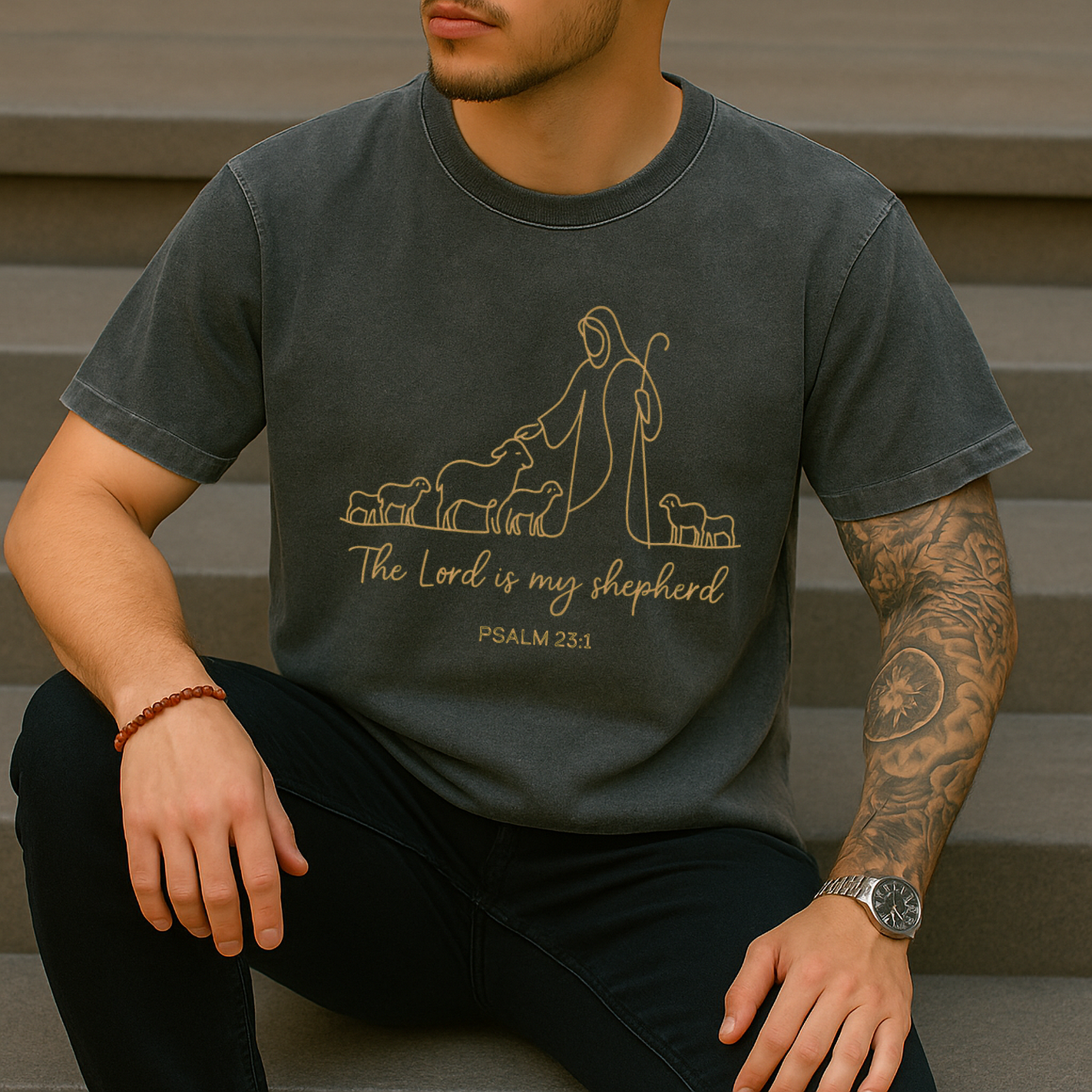 The Lord is My Shepherd Shirt | Bible Verse Shirt | Church Shirt | Christian Shirt | Jesus Shirt | Spiritual Shirt | Floral Bible Shirt | Unisex Religion Shirt  Christian Gift for Men
