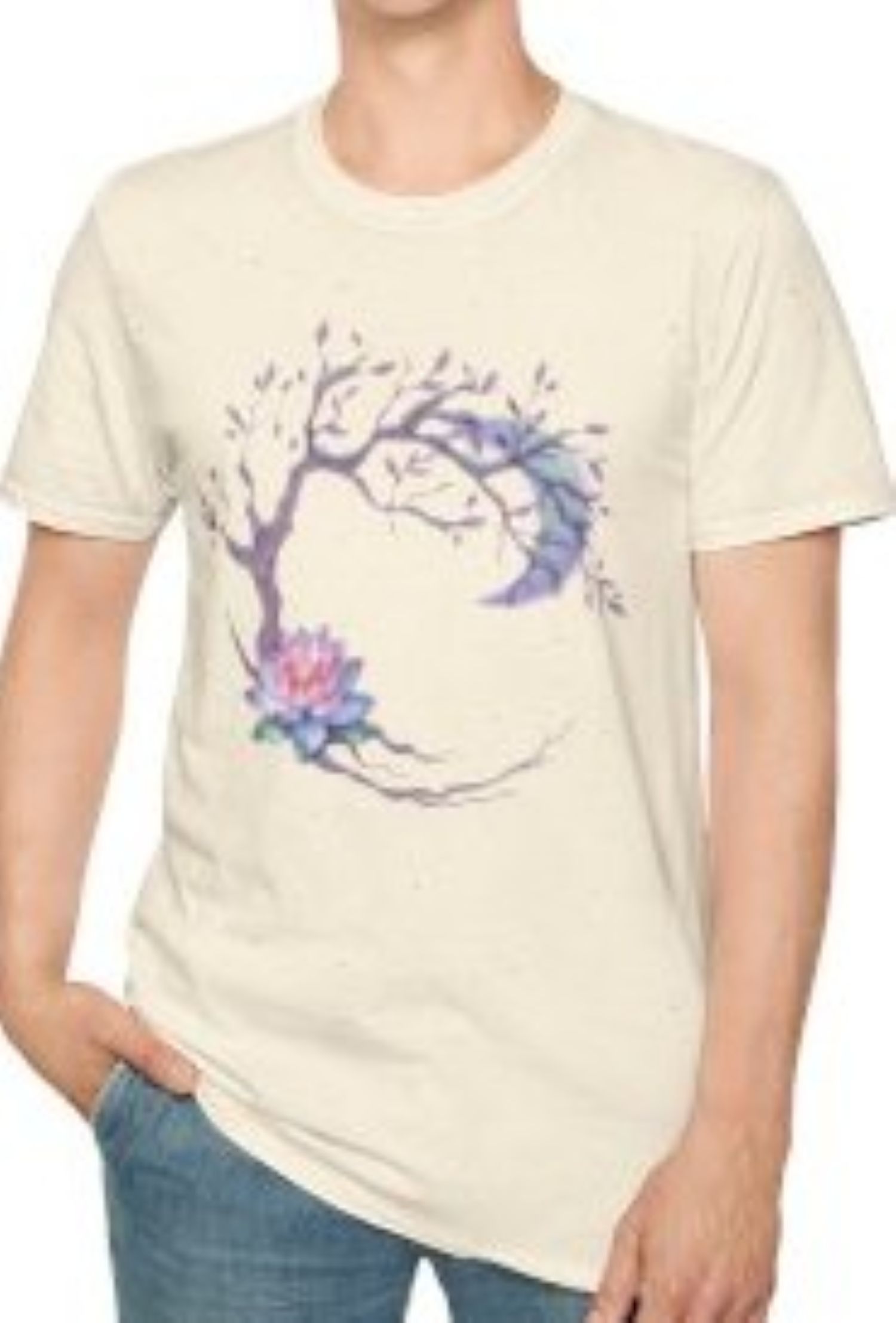 Serene Lotus Tree T-Shirt  Nature Lover Gift  Meditation Tee  Spiritual Shirt  Unisex Softstyle Tee  Yoga Apparel