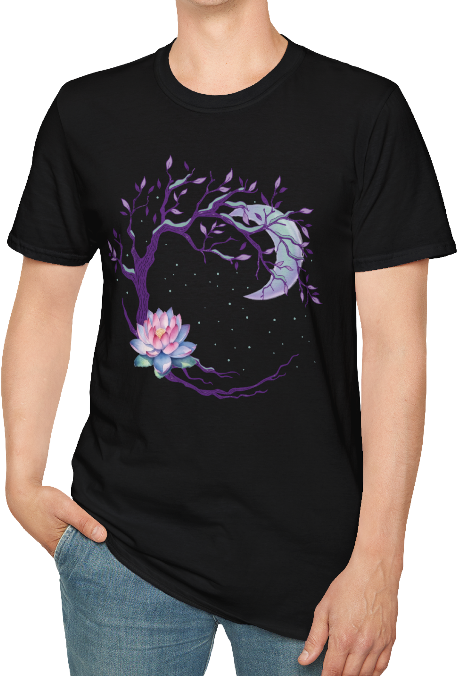 Serene Lotus Tree T-Shirt Nature Lover Gift Meditation Tee Spiritual Shirt Unisex Softstyle Tee Yoga Apparel product thumbnail image Serene Lotus Tree T-Shirt Nature Lover Gift Meditation Tee Spiritual Shirt Unisex Softstyle Tee Yoga Apparel product thumbnail image