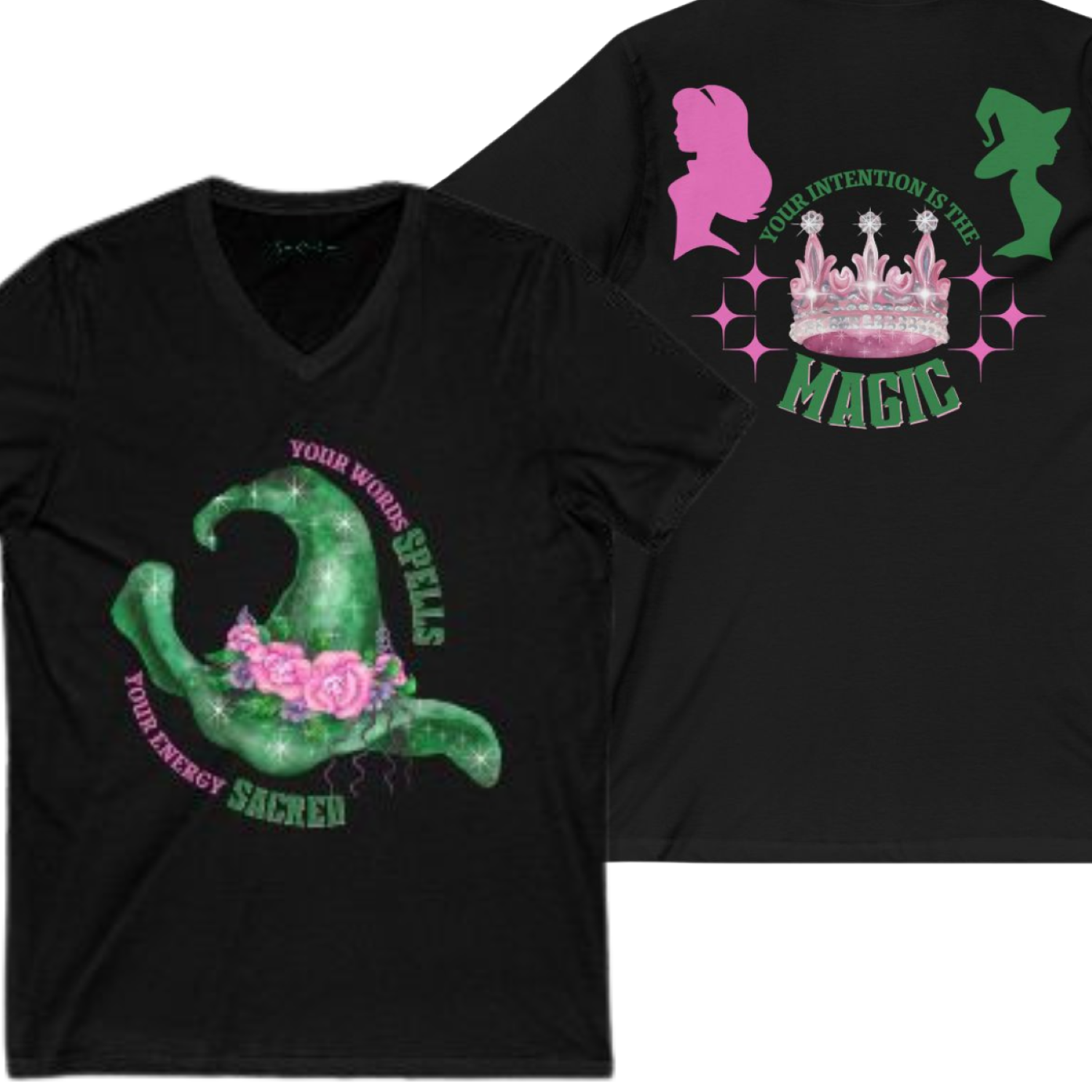 Magical V-Neck Tee – Witchy Man/Woman Tee, Floral Graphic Knit T-Shirt, Casual Witch Shirt by CarmaQuanTarot product thumbnail image Magical V-Neck Tee – Witchy Man/Woman Tee, Floral Graphic Knit T-Shirt, Casual Witch Shirt by CarmaQuanTarot product thumbnail image