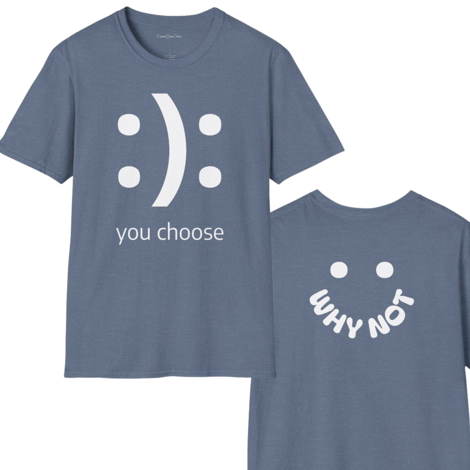 Smiley Face Unisex T-Shirt – Ma or Woman Funny Self-Expression Tee, Cotton Casual Comfy Shirt, Gift for Friends by CarmaQuanTarot product thumbnail image